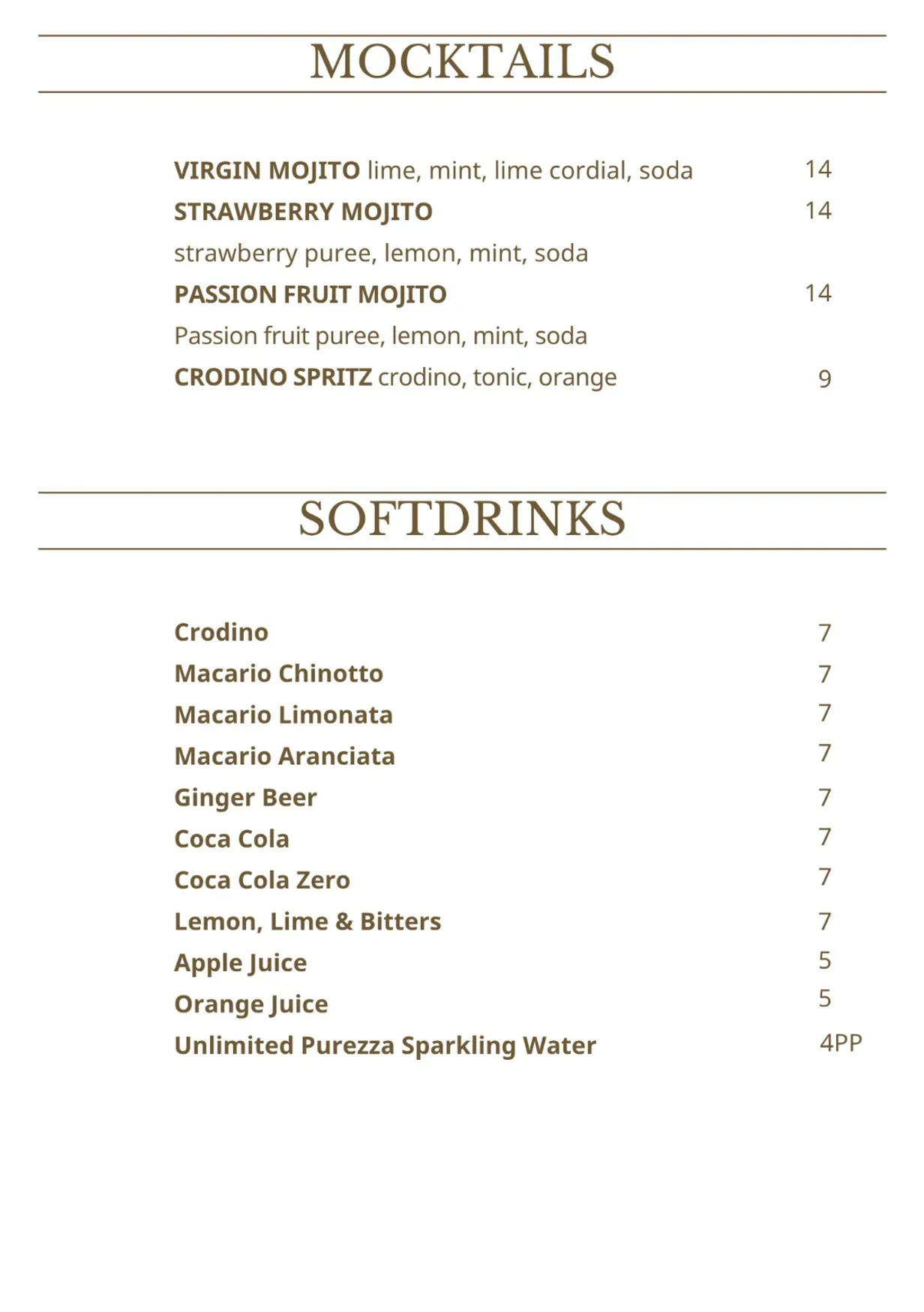 Semola menu, page 6