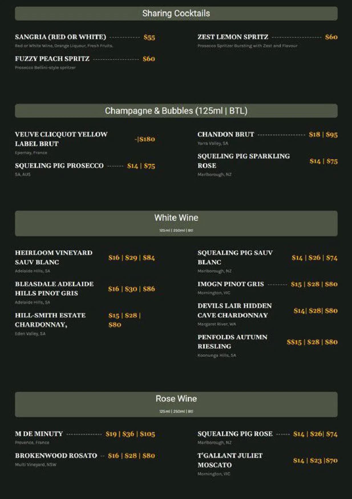 Brazico Restaurant menu, page 5