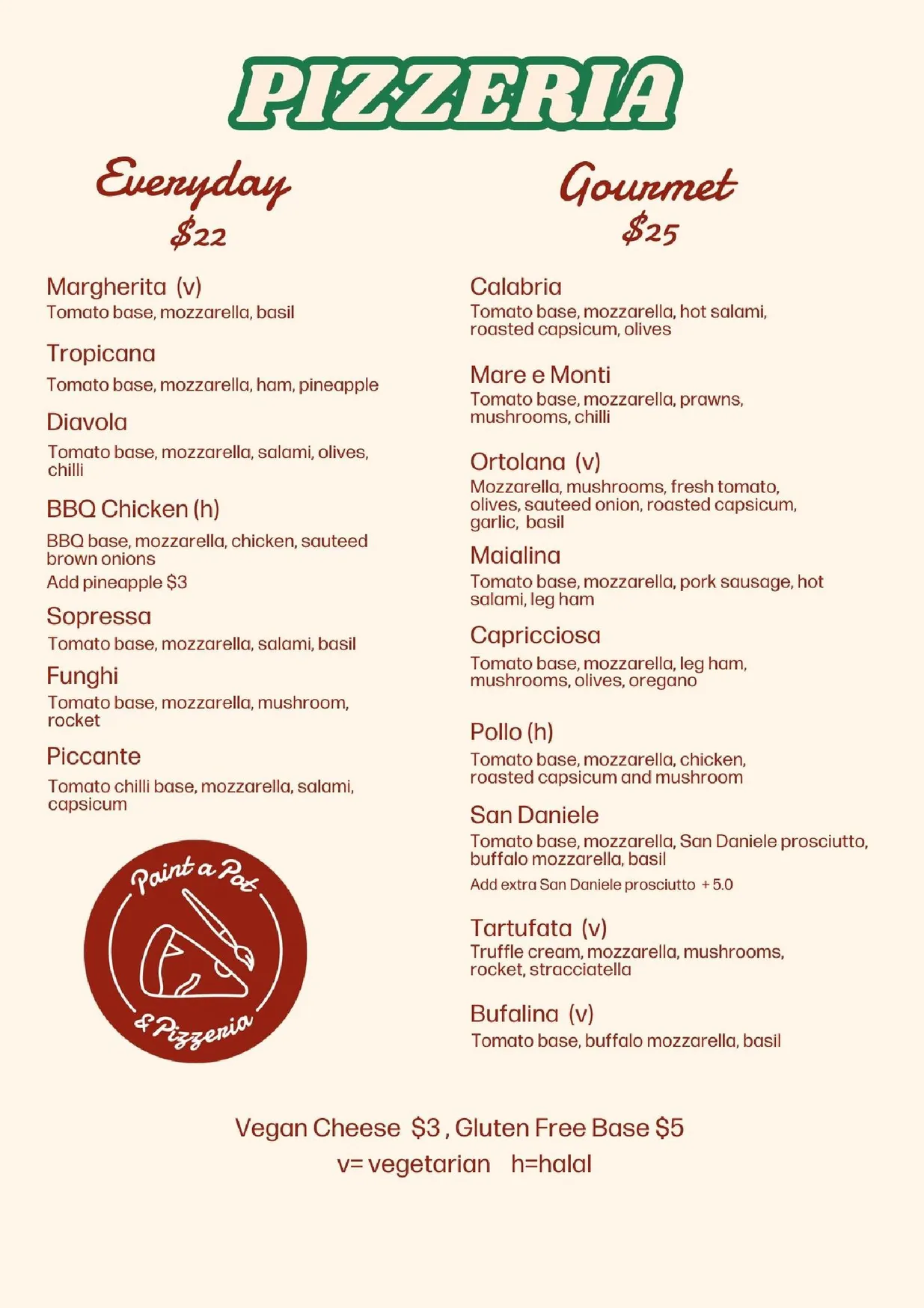 Paint a Pot menu, page 1