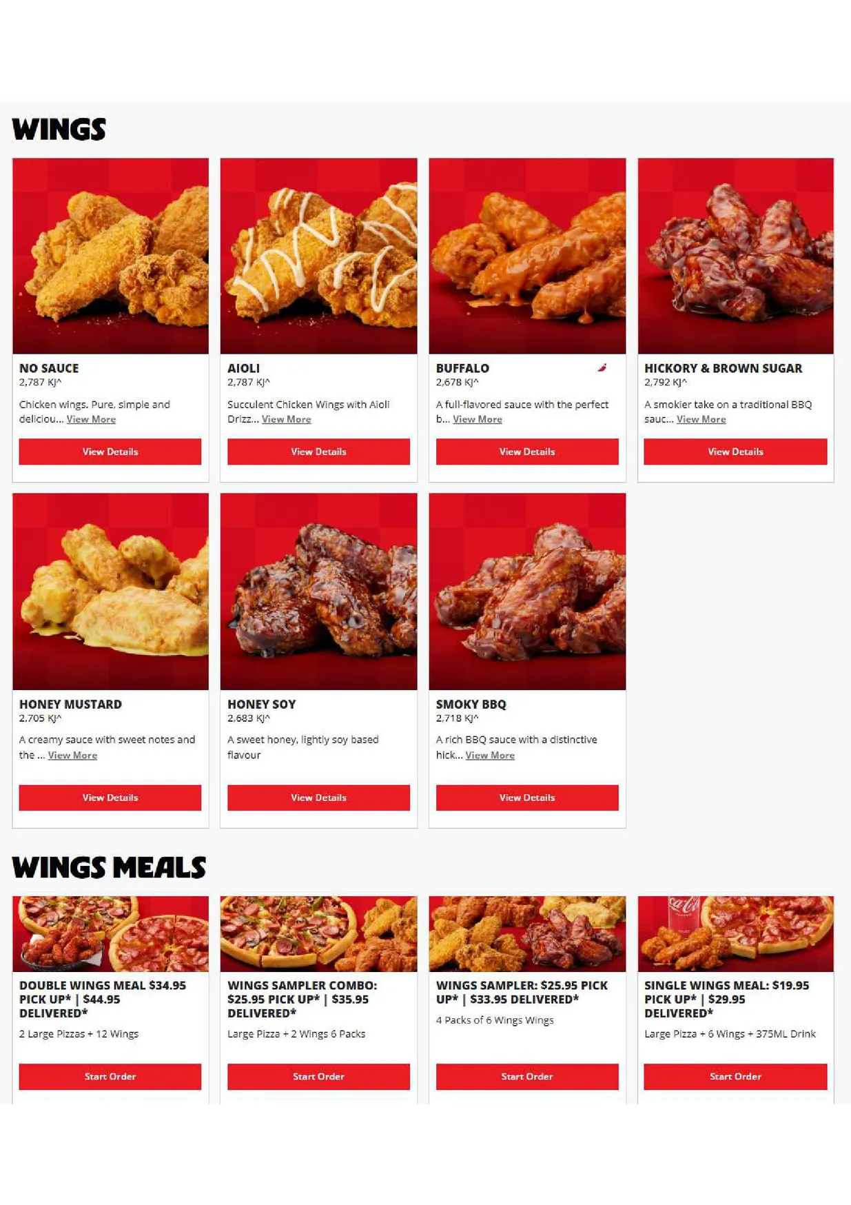 Pizza Hut menu, page 2