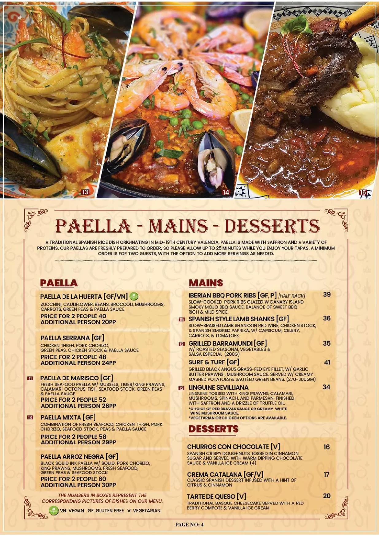 Lola Cocina Spanish Restaurant menu, page 5