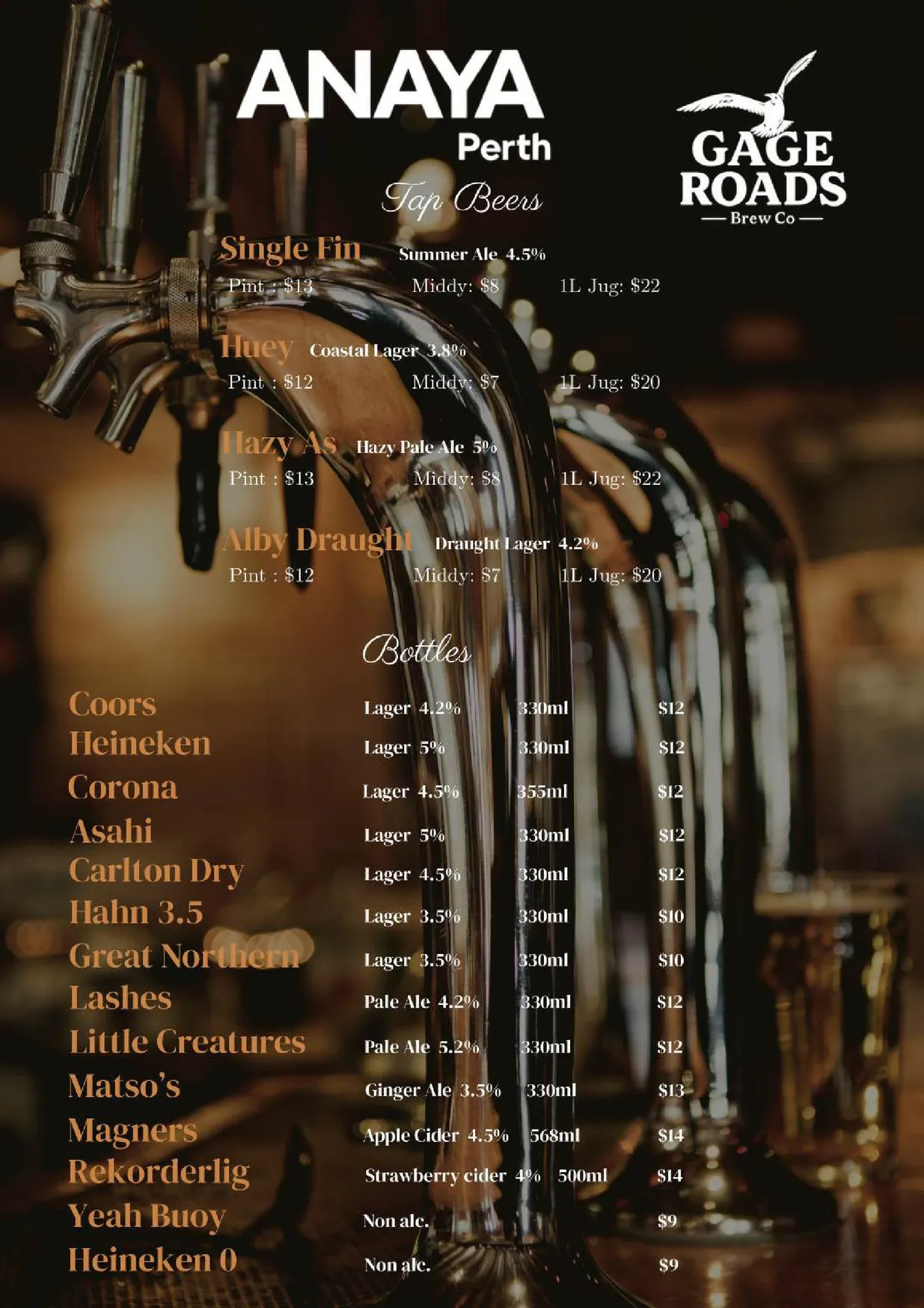 Anaya Perth menu, page 8