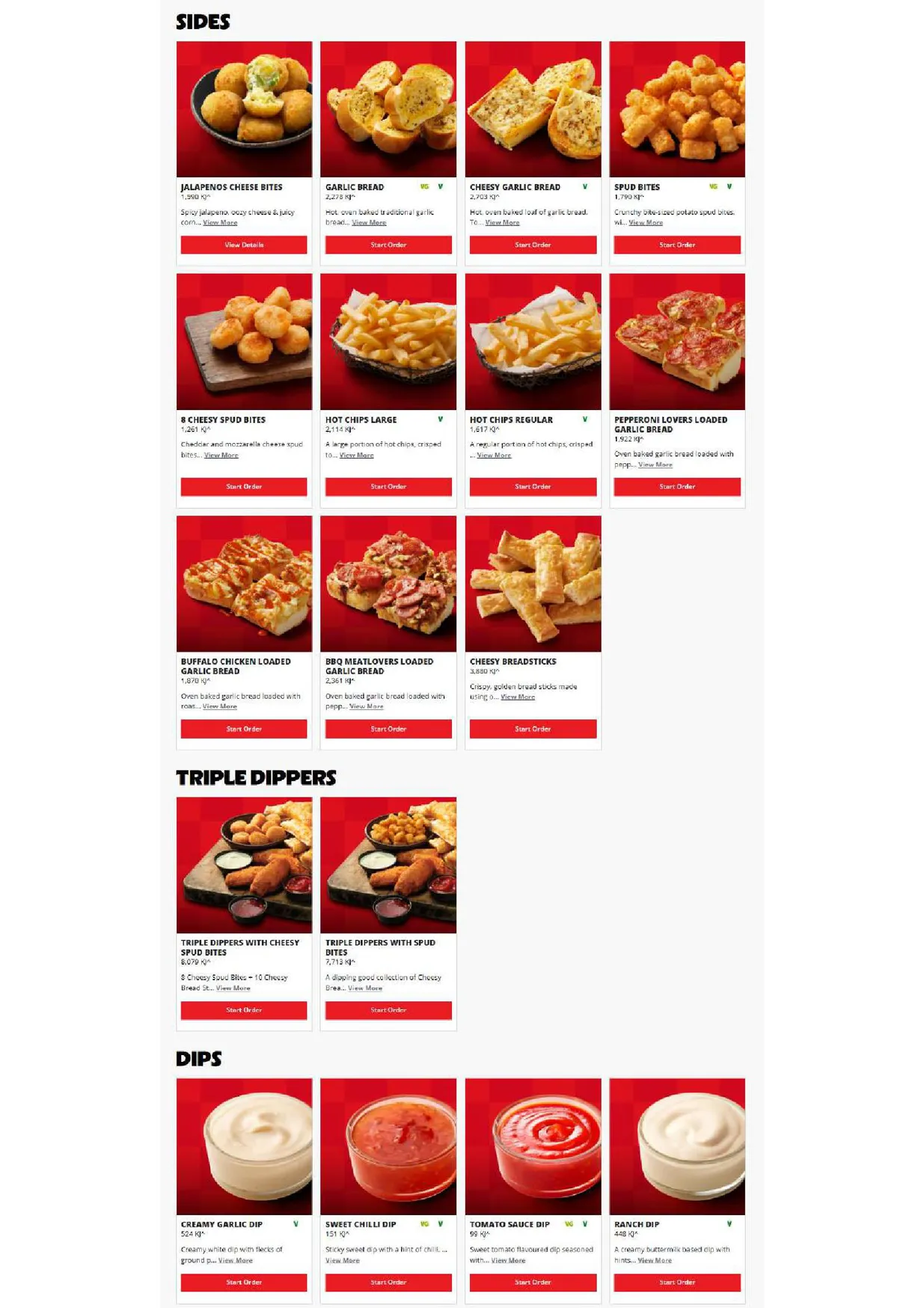 Pizza Hut menu, page 3