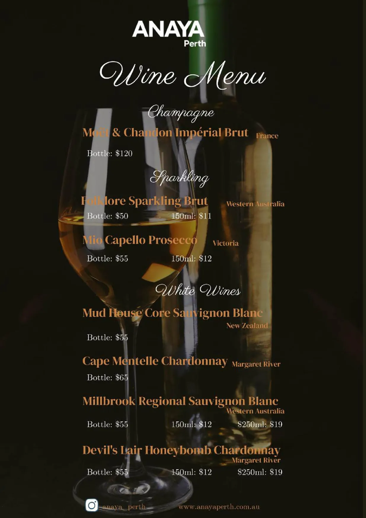 Anaya Perth menu, page 9