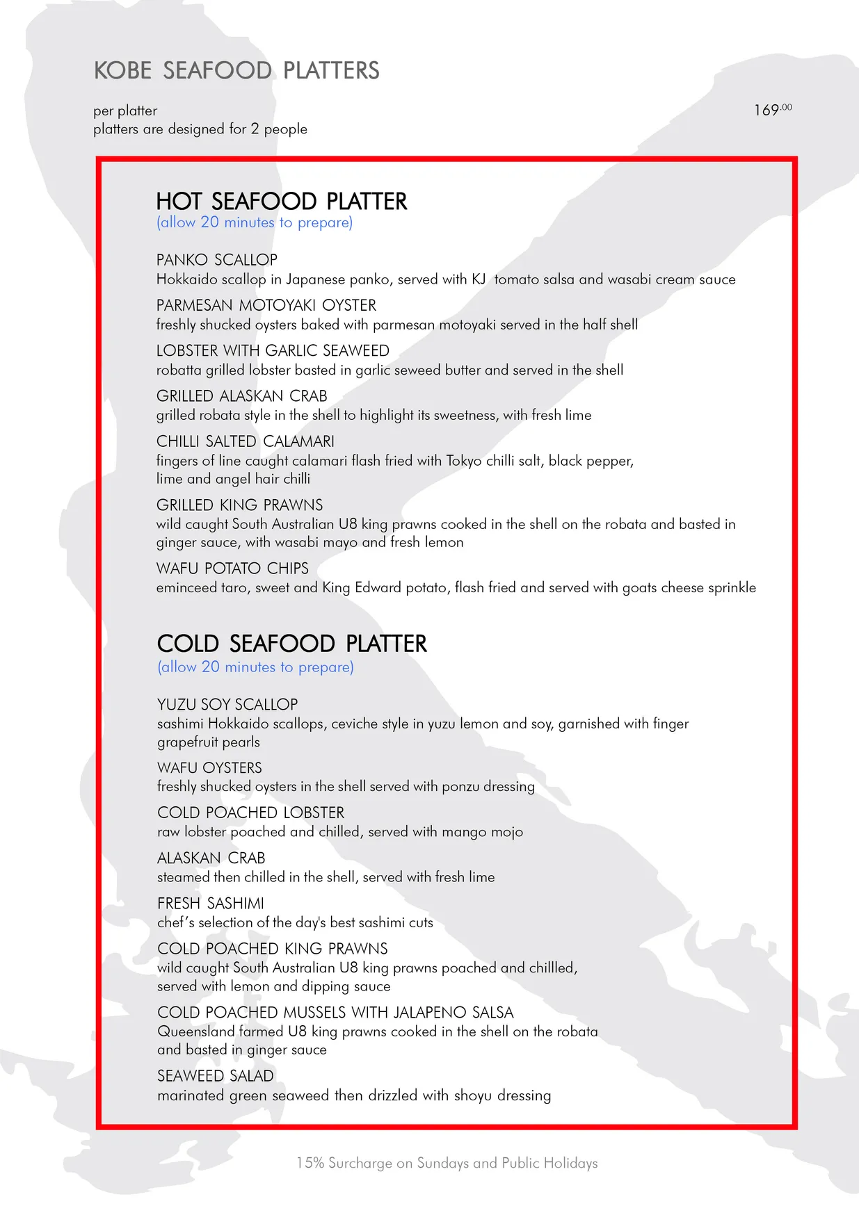 Kobe Jones menu, page 5