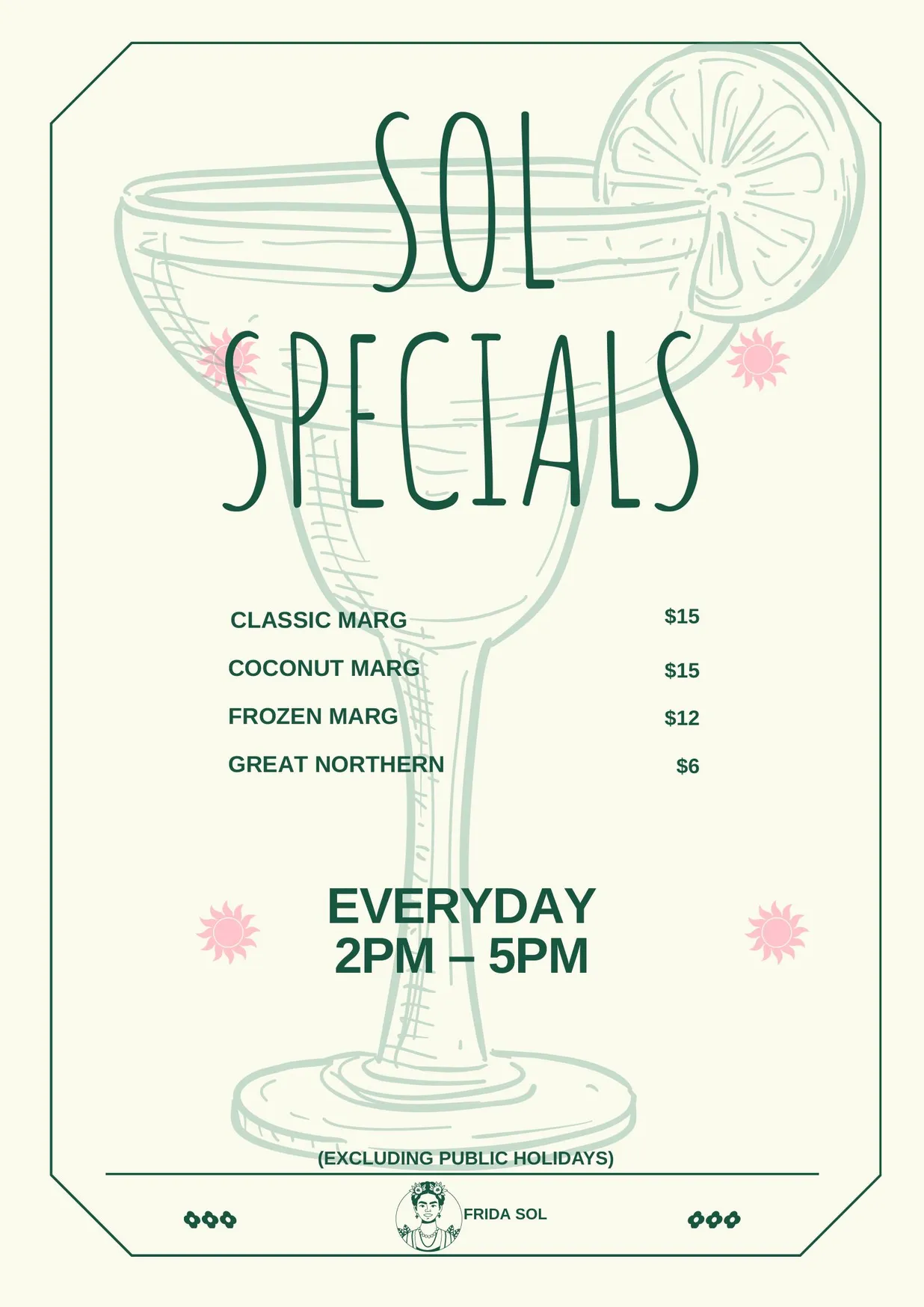Frida Sol menu, page 3