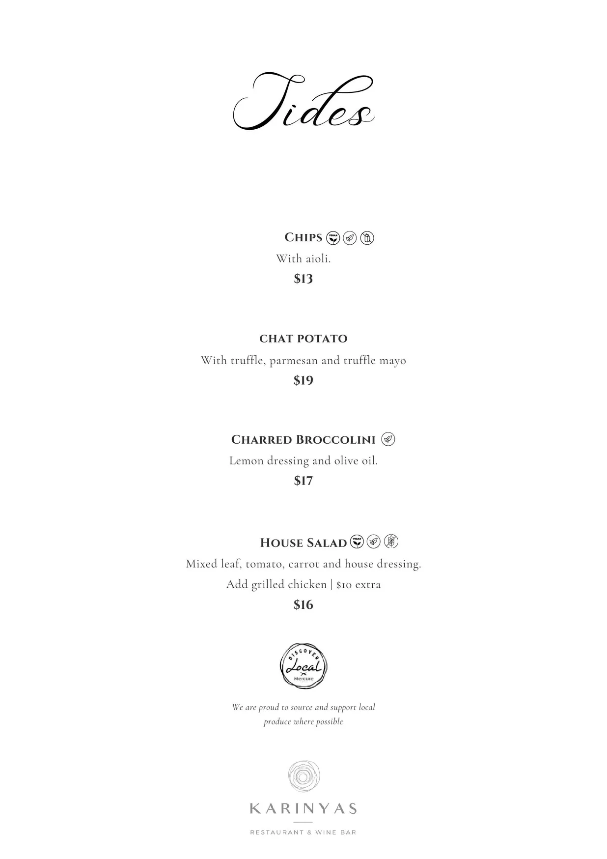 Karinyas Restaurant & Wine Bar menu, page 3