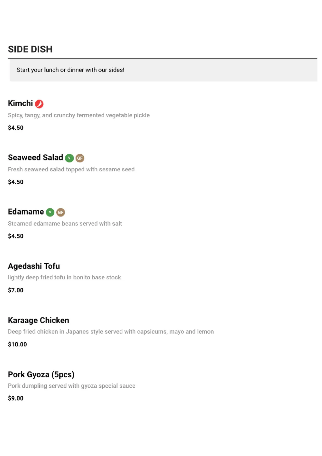 Tokyo Pub menu, page 6