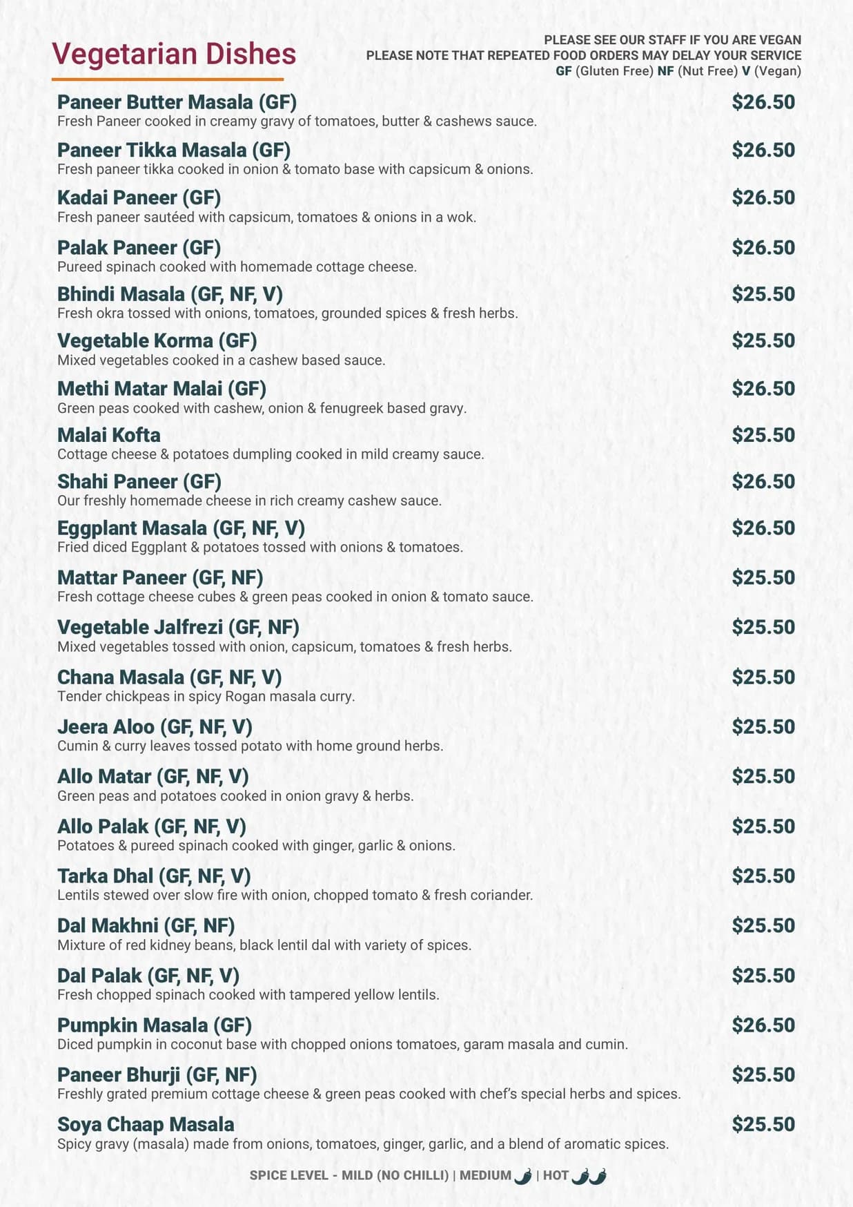 Punjabi Palace menu, page 6