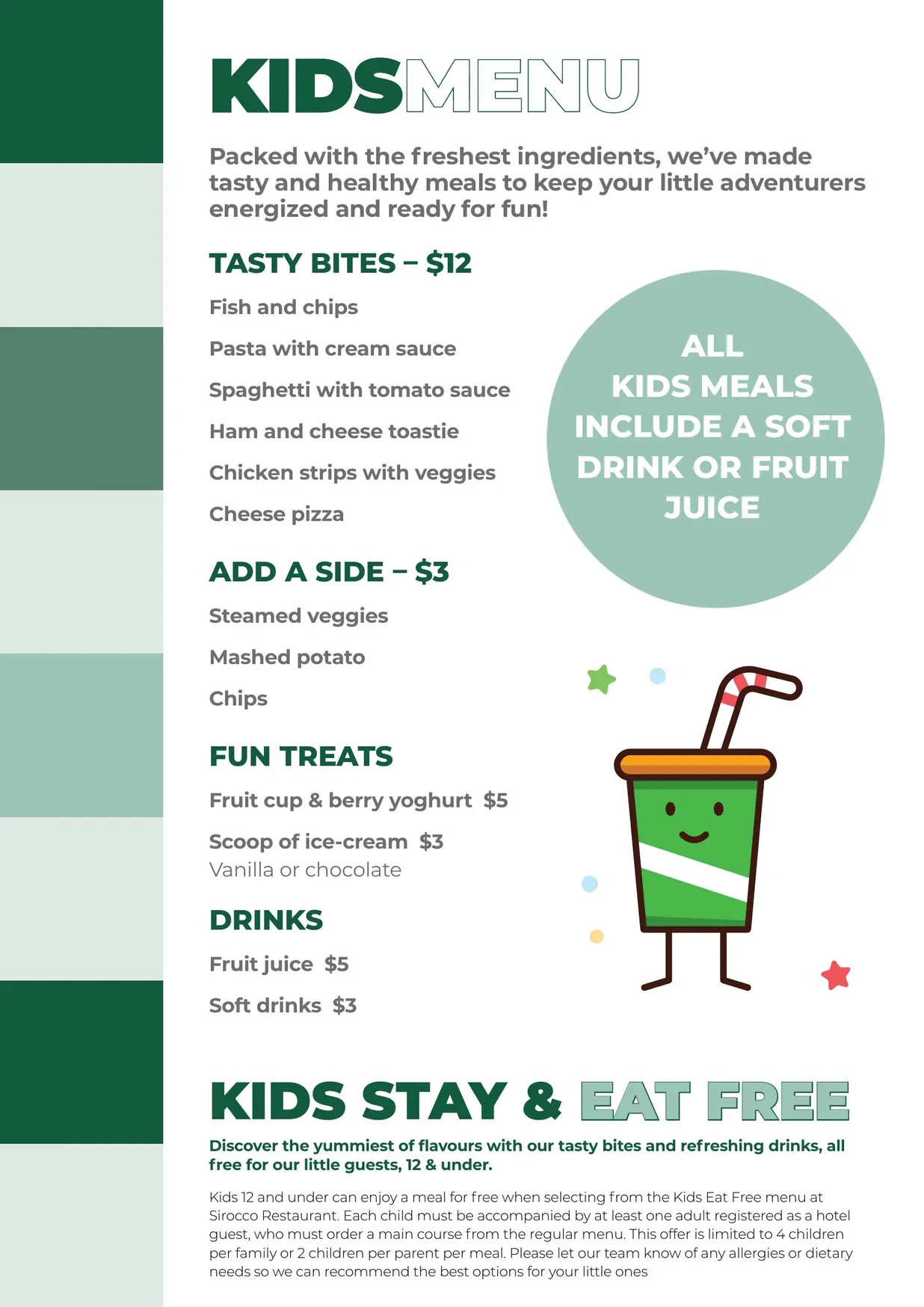 Sirocco Restaurant & Bar menu, page 3