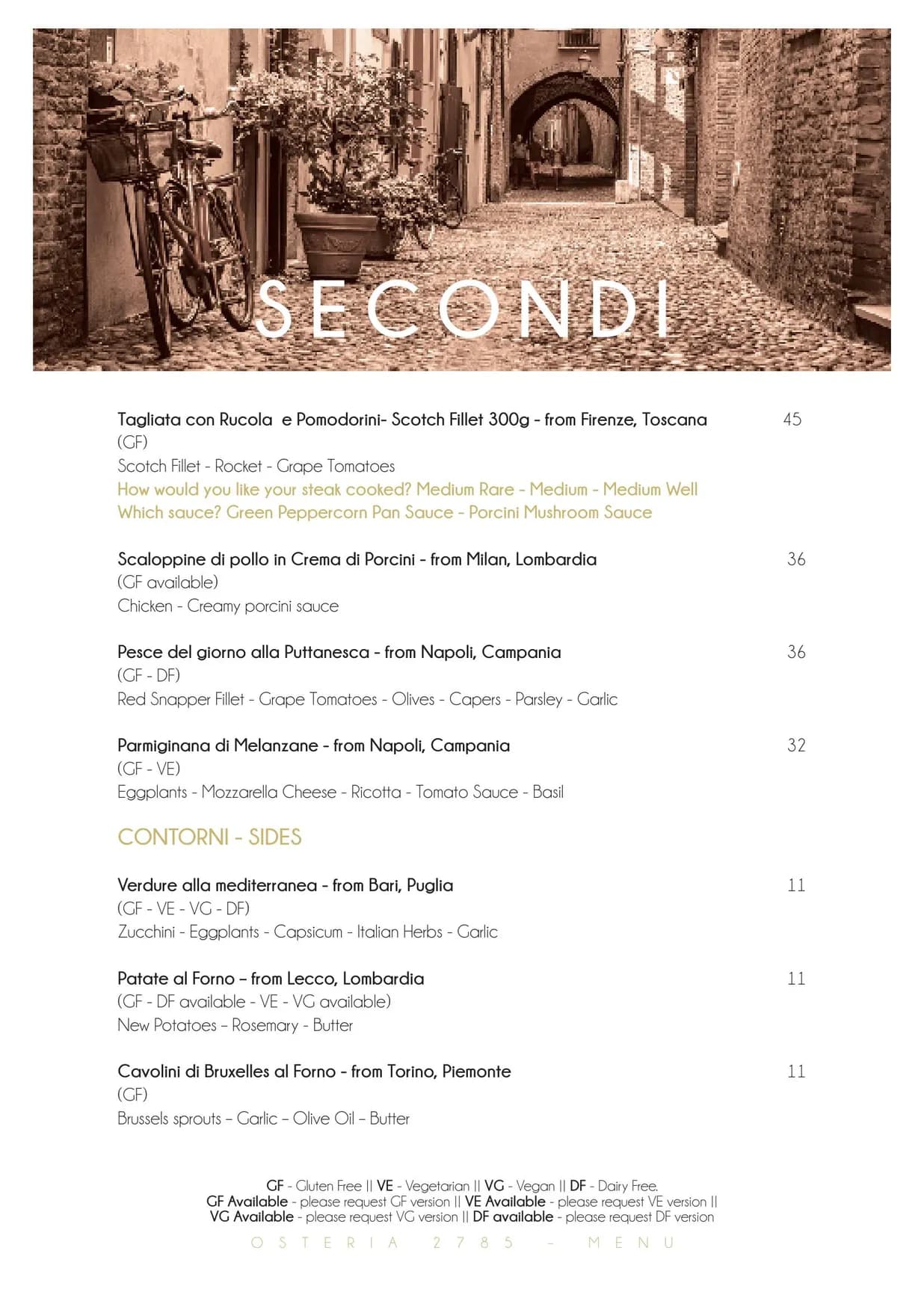 Osteria 2785 menu, page 4