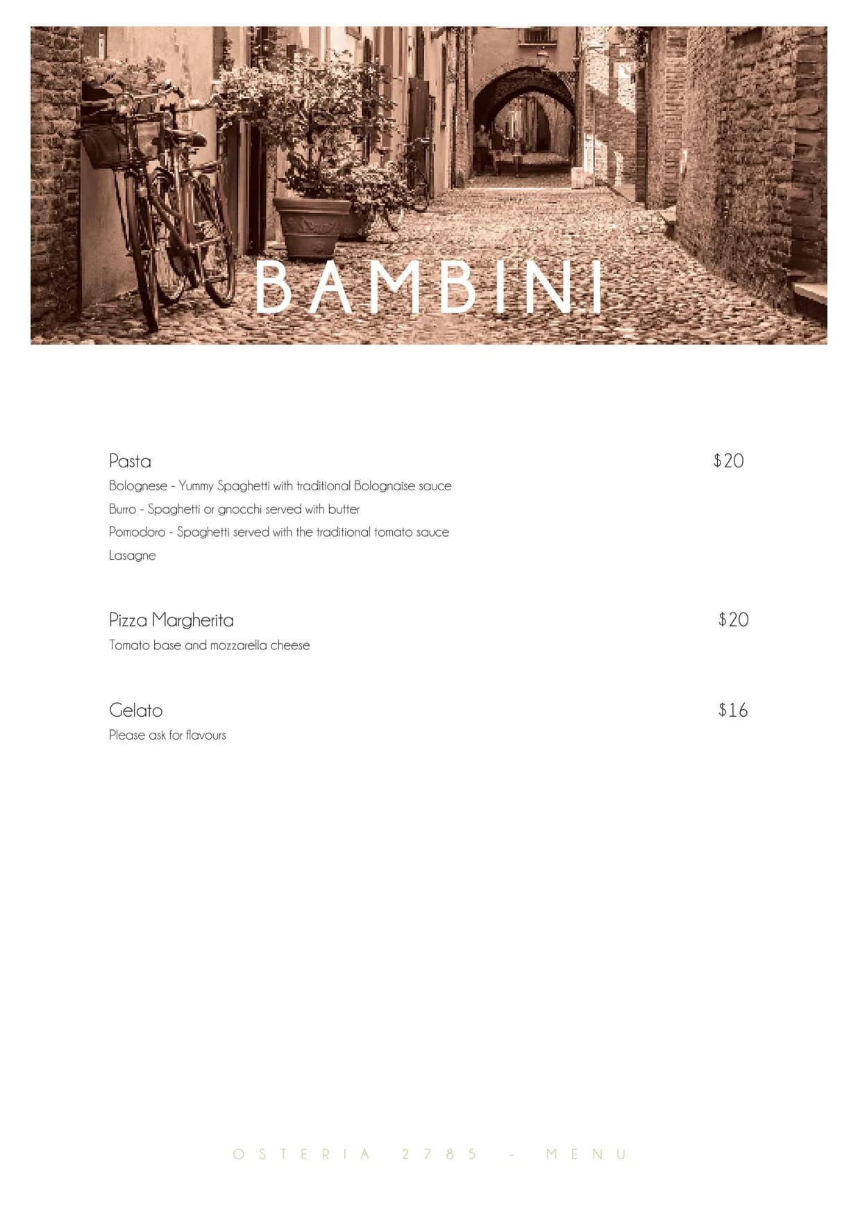 Osteria 2785 menu, page 6