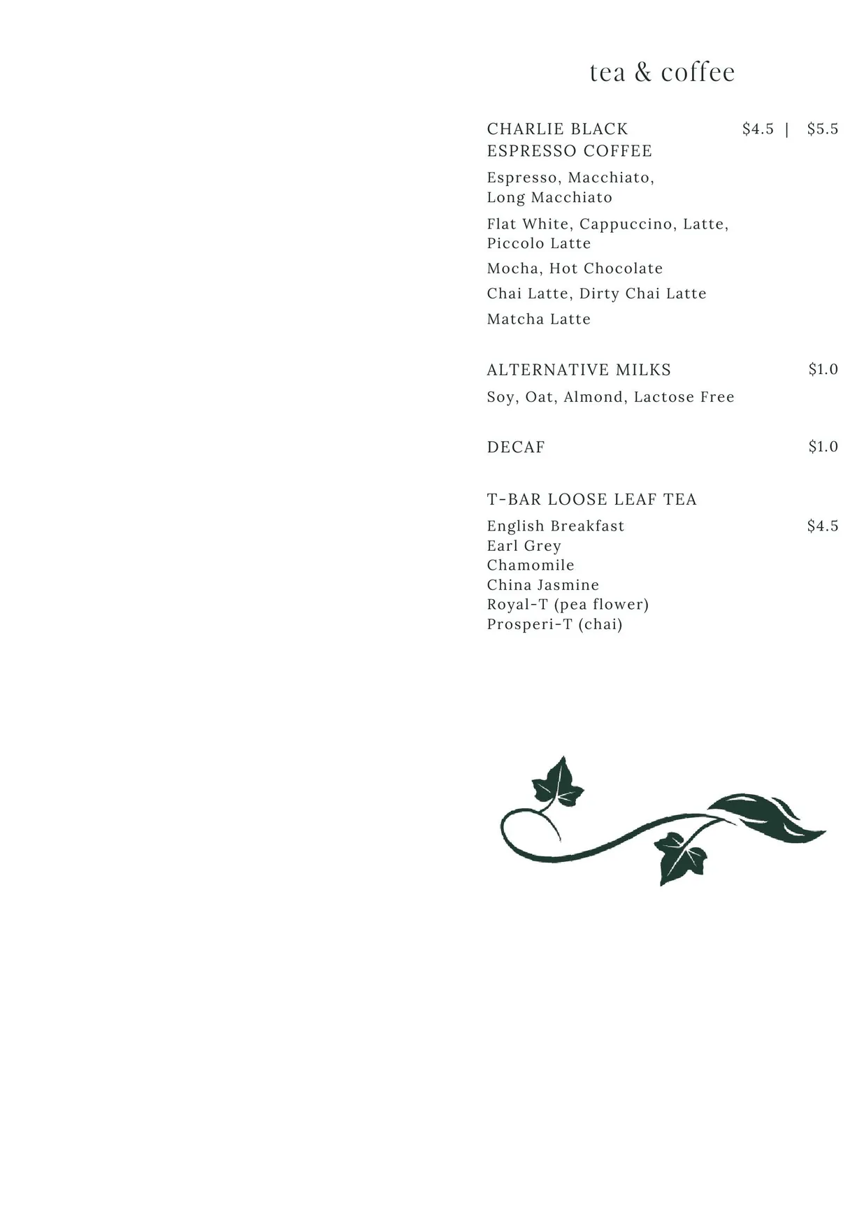 Ember & Vine menu, page 17