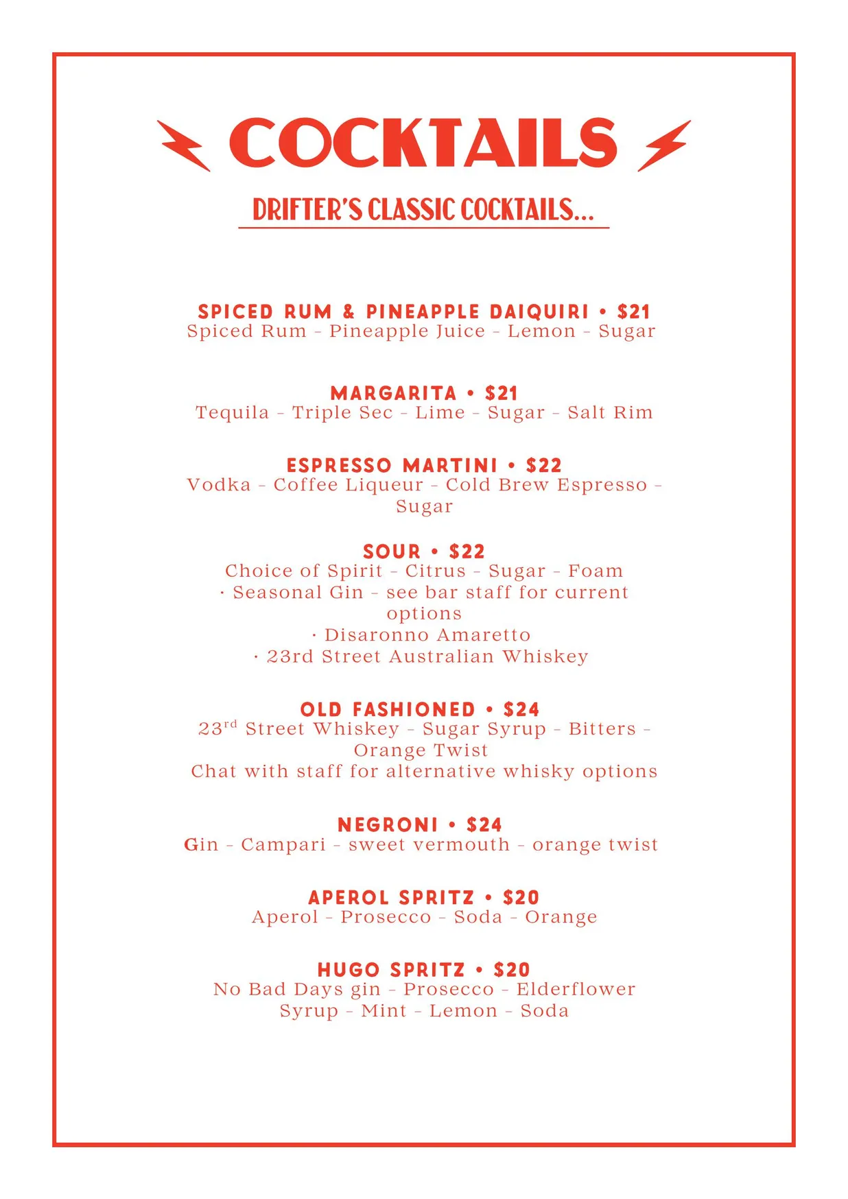 Drifter's Pizza Bar menu, page 7