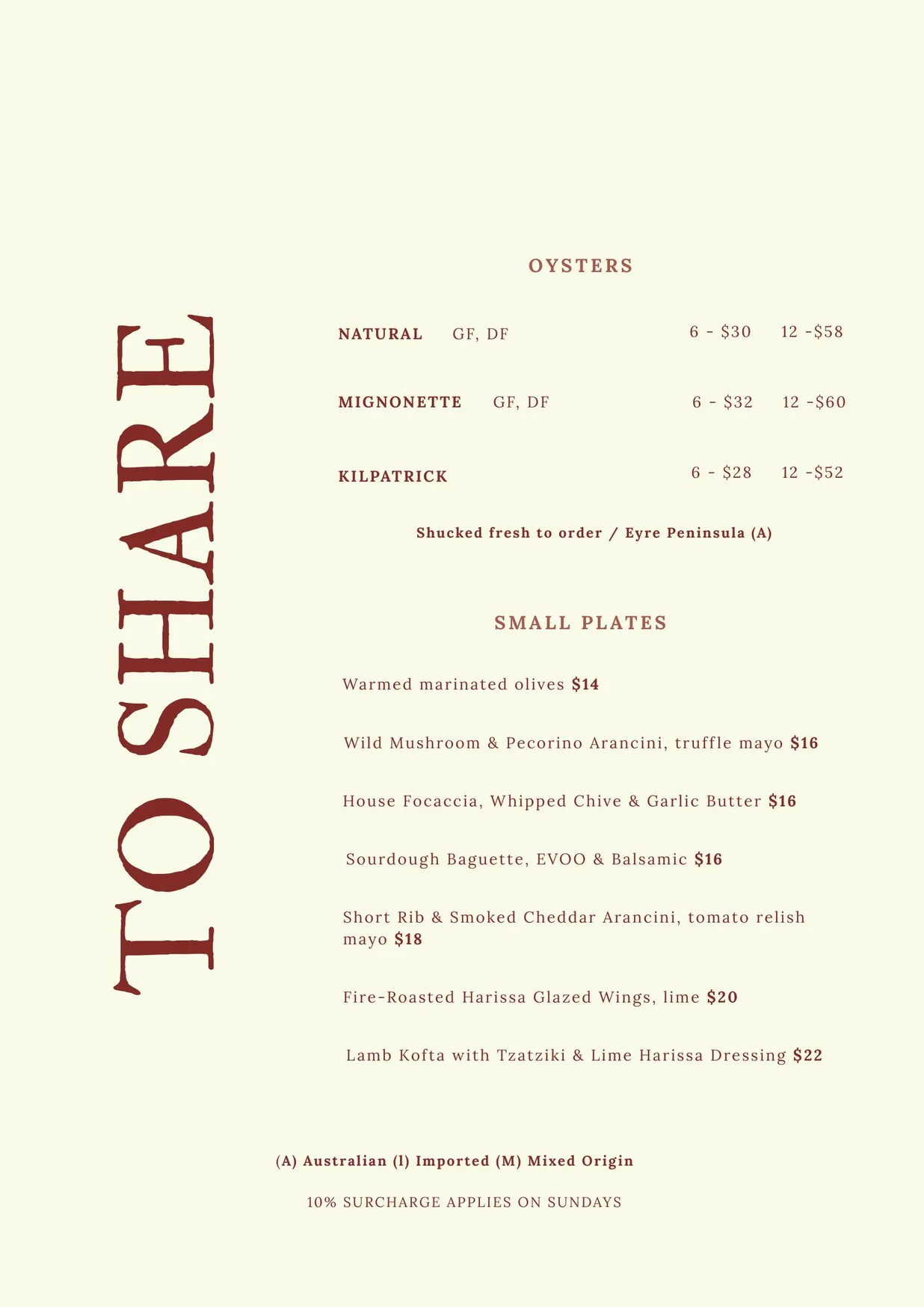 Common Vice menu, page 1