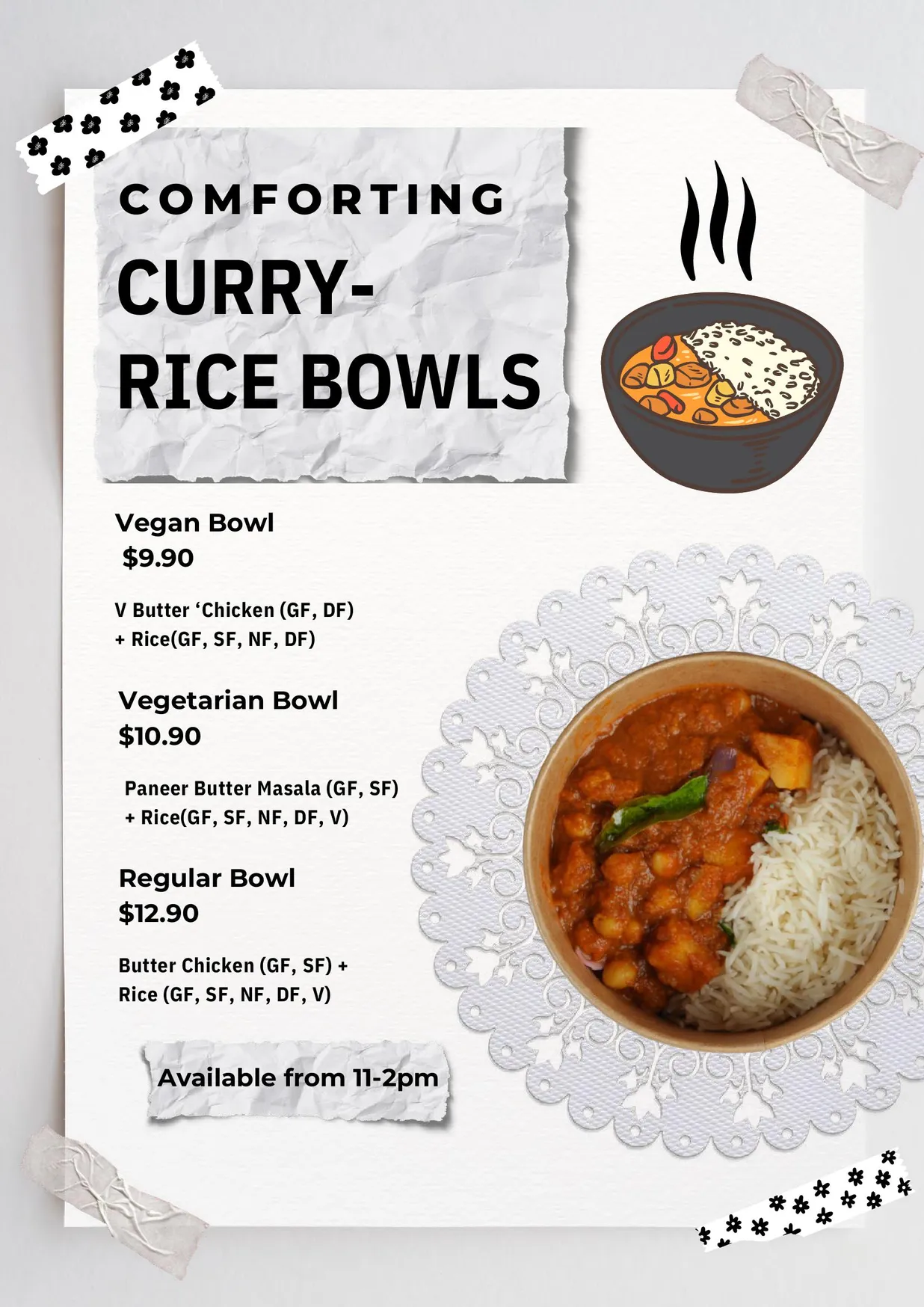 It's Mirchi Healthy Indian menu, page 1
