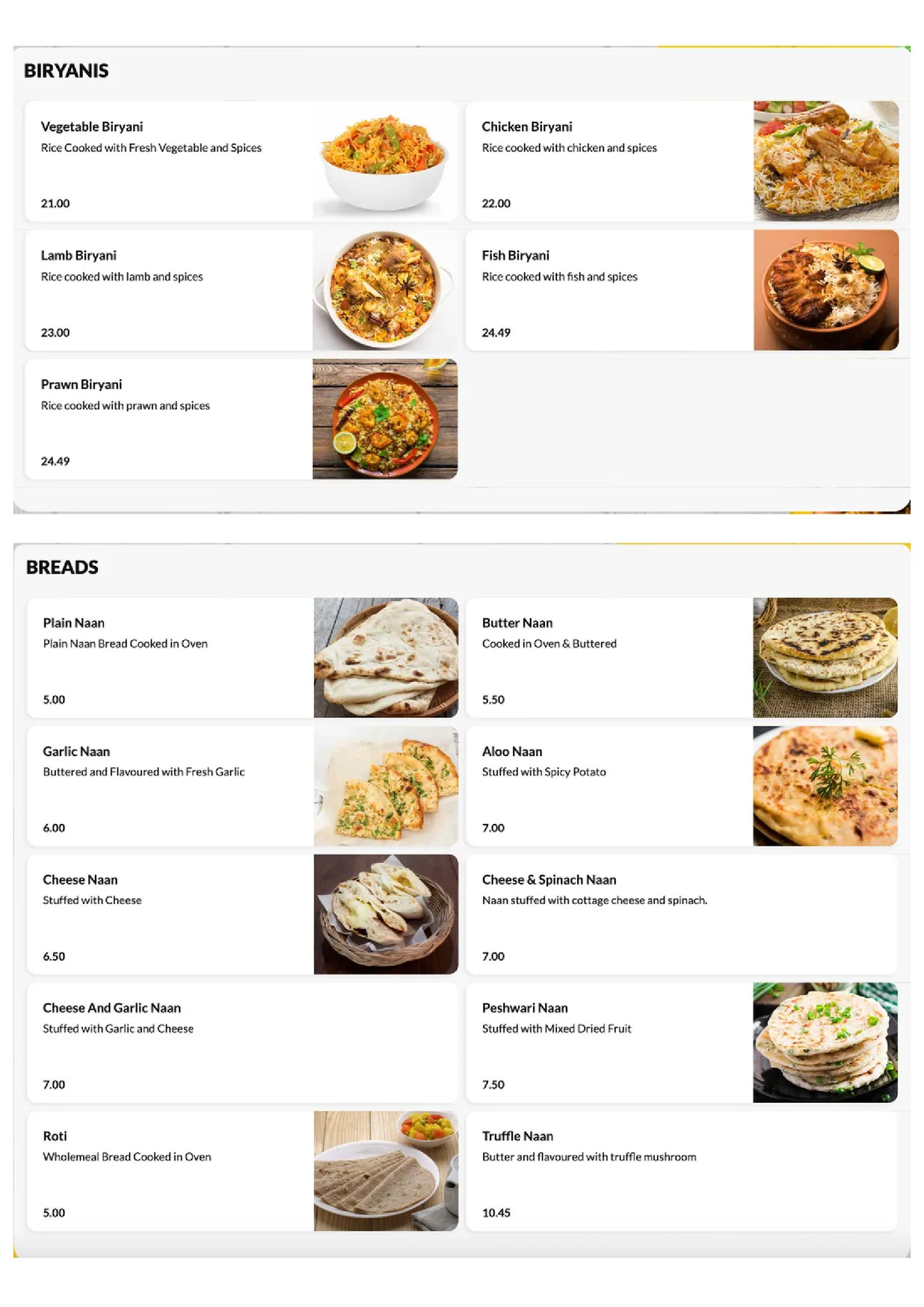 Shalimar Mooloolaba menu, page 4