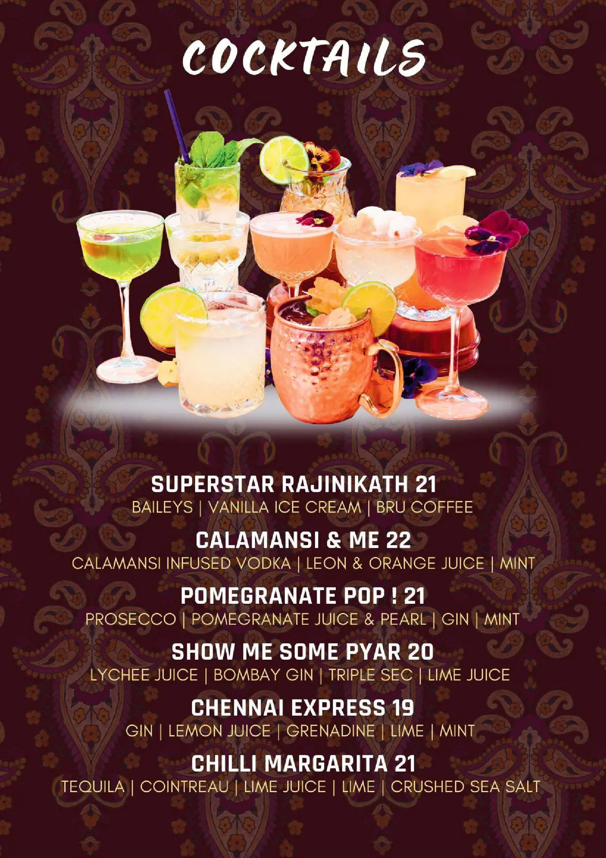 Villas Restaurant & Bar menu, page 16