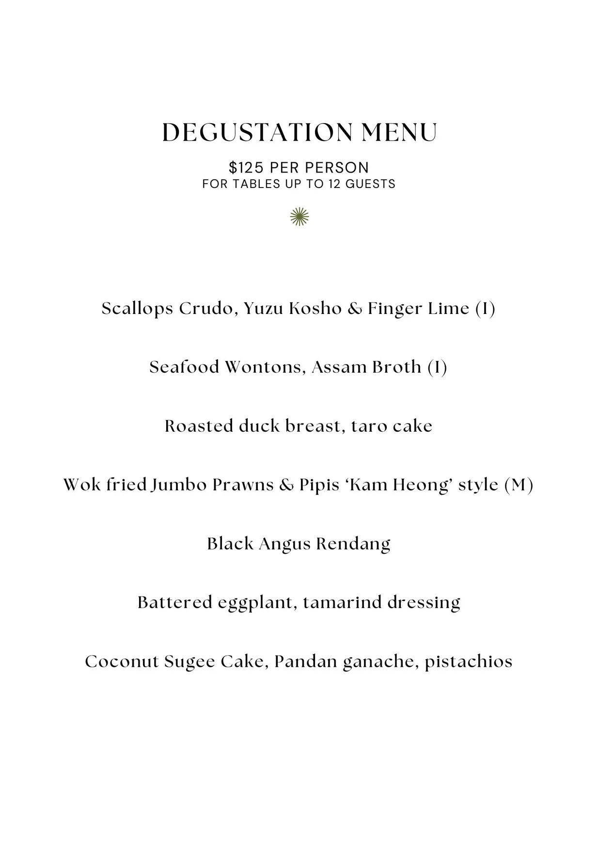 Lanterne Rooms menu, page 3