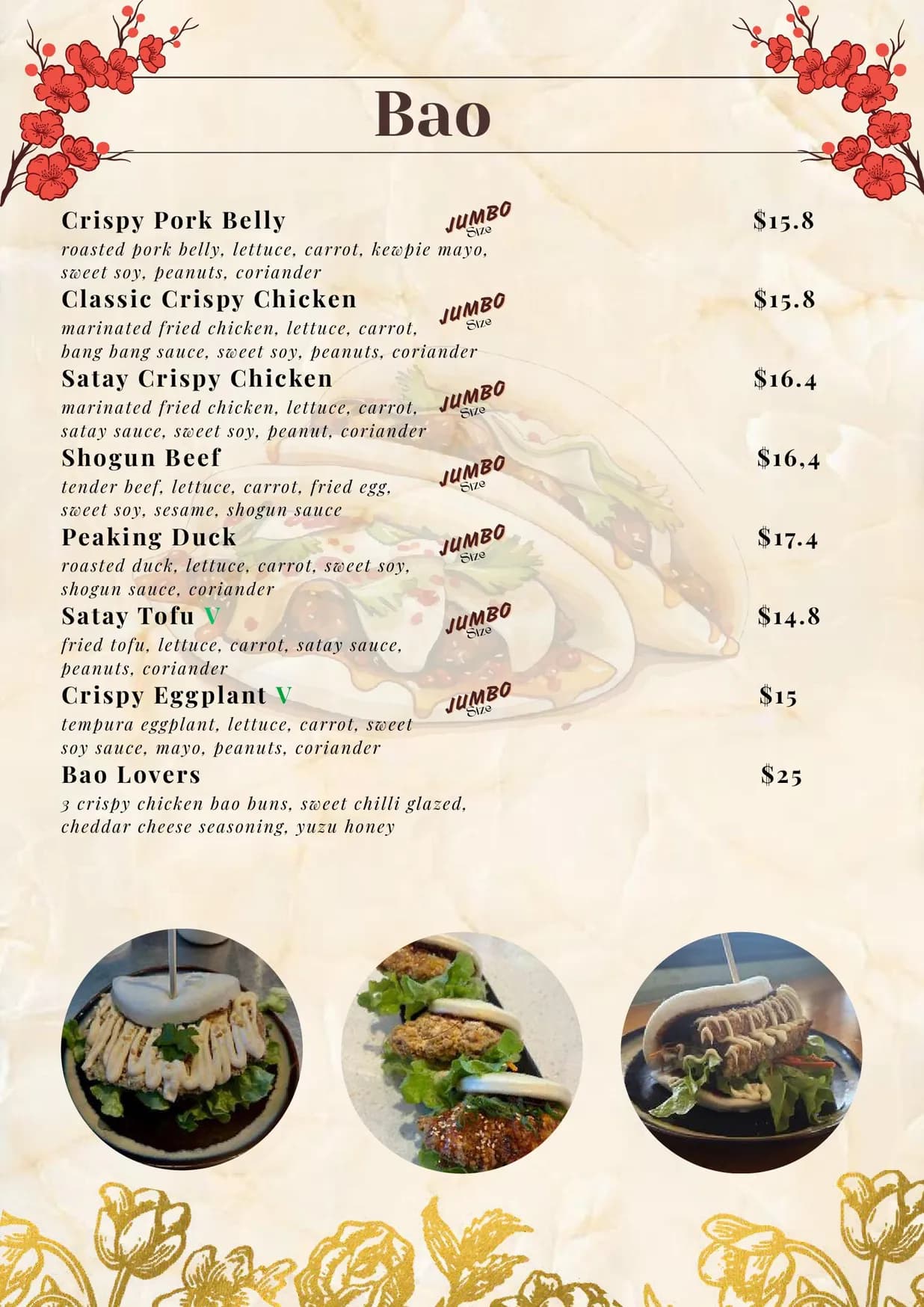 Roti & Bao Birtinya menu, page 3