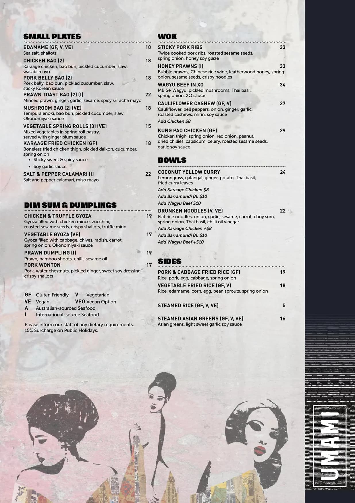 The Collective menu, page 4