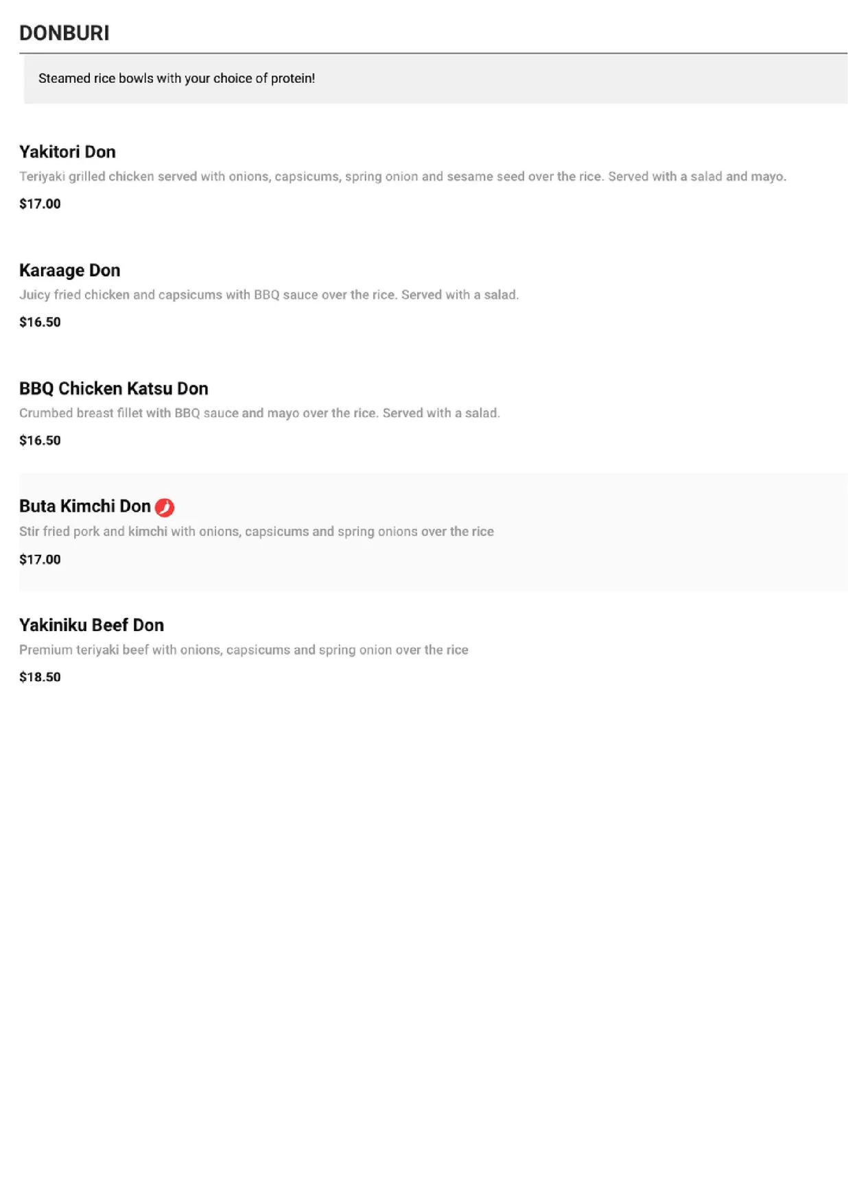 Tokyo Pub menu, page 2