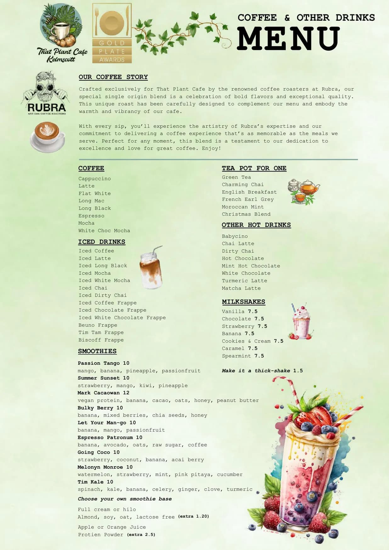 That Plant Cafe menu, page 8