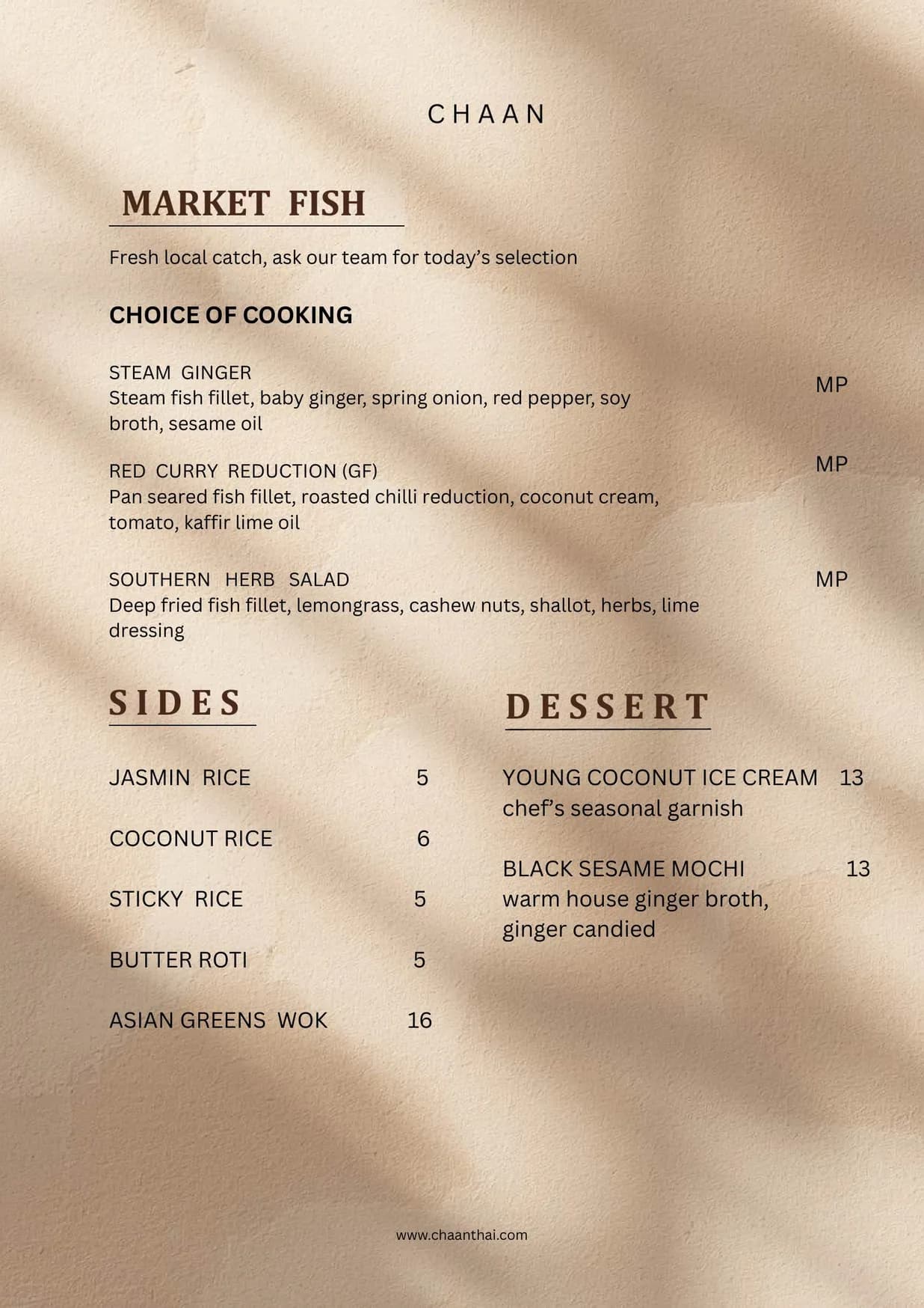 CHAAN ฉันท์ menu, page 3