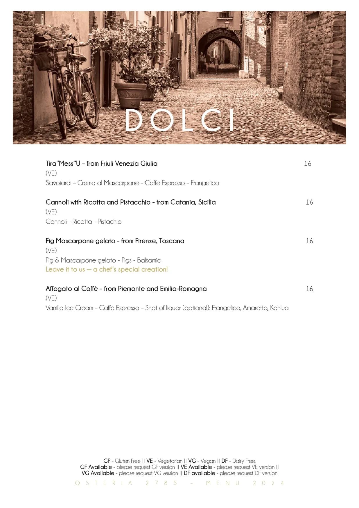 Osteria 2785 menu, page 5