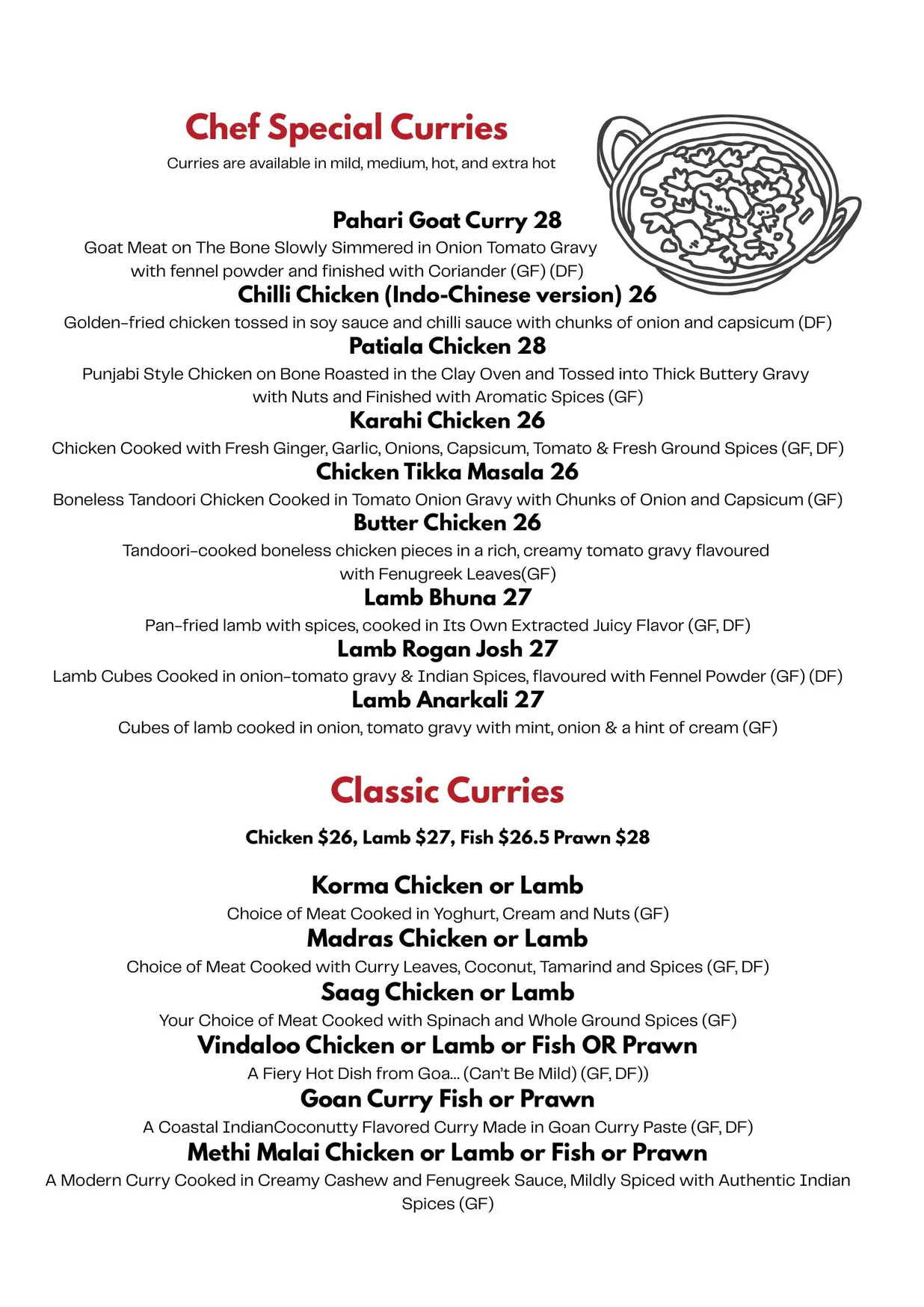 Indian Mehfil menu, page 3