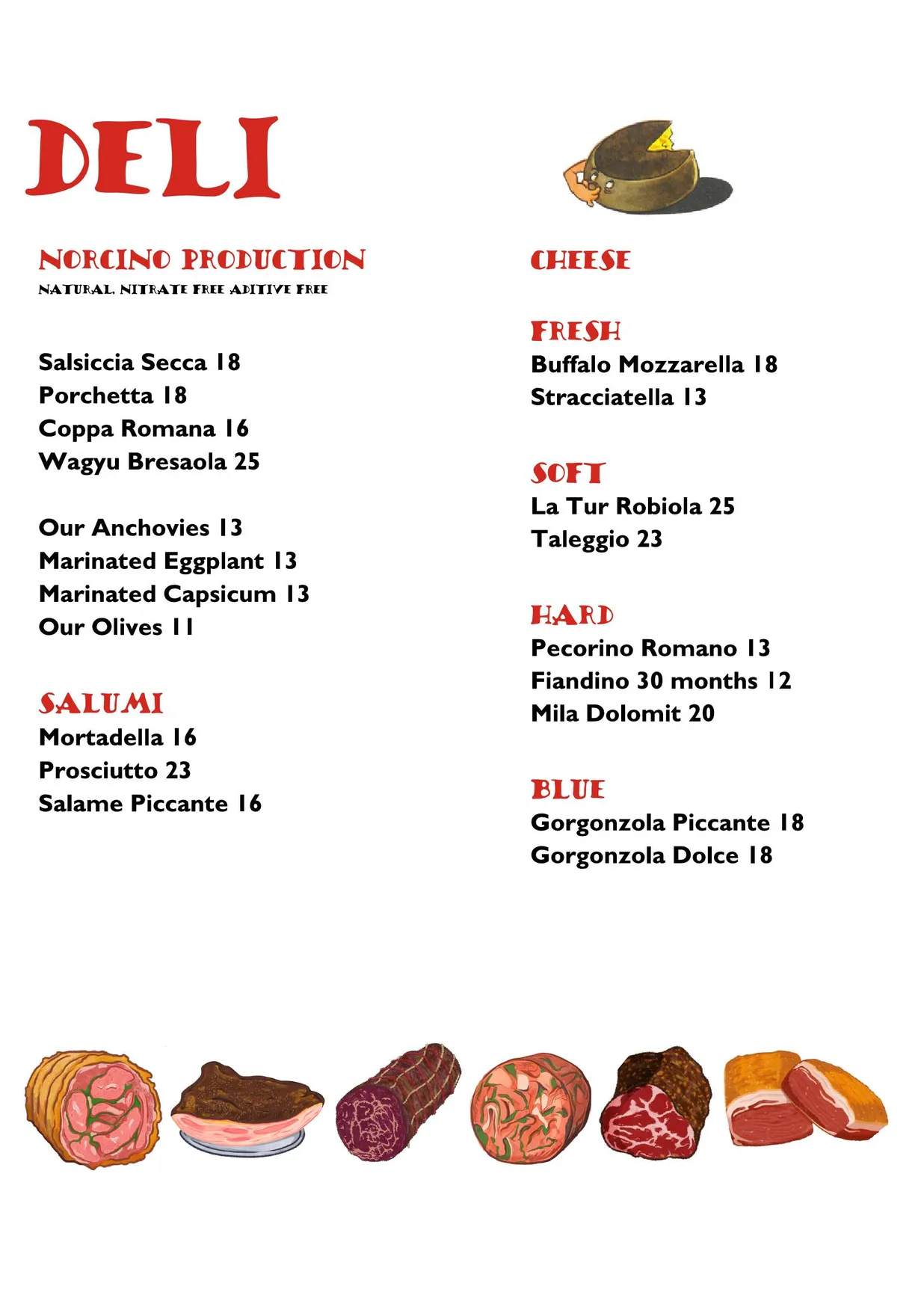 Norcino menu, page 2
