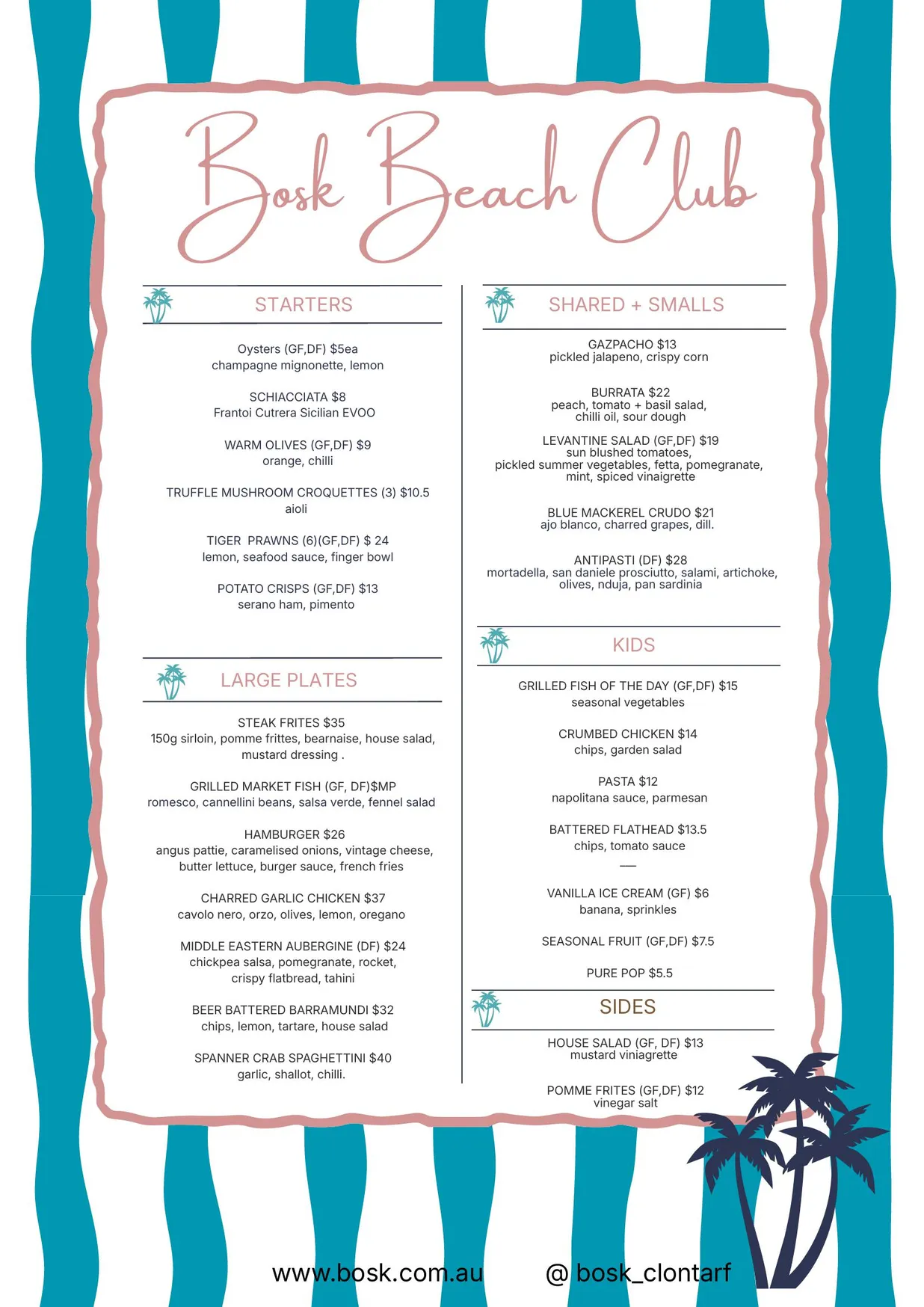 Bosk menu, page 2