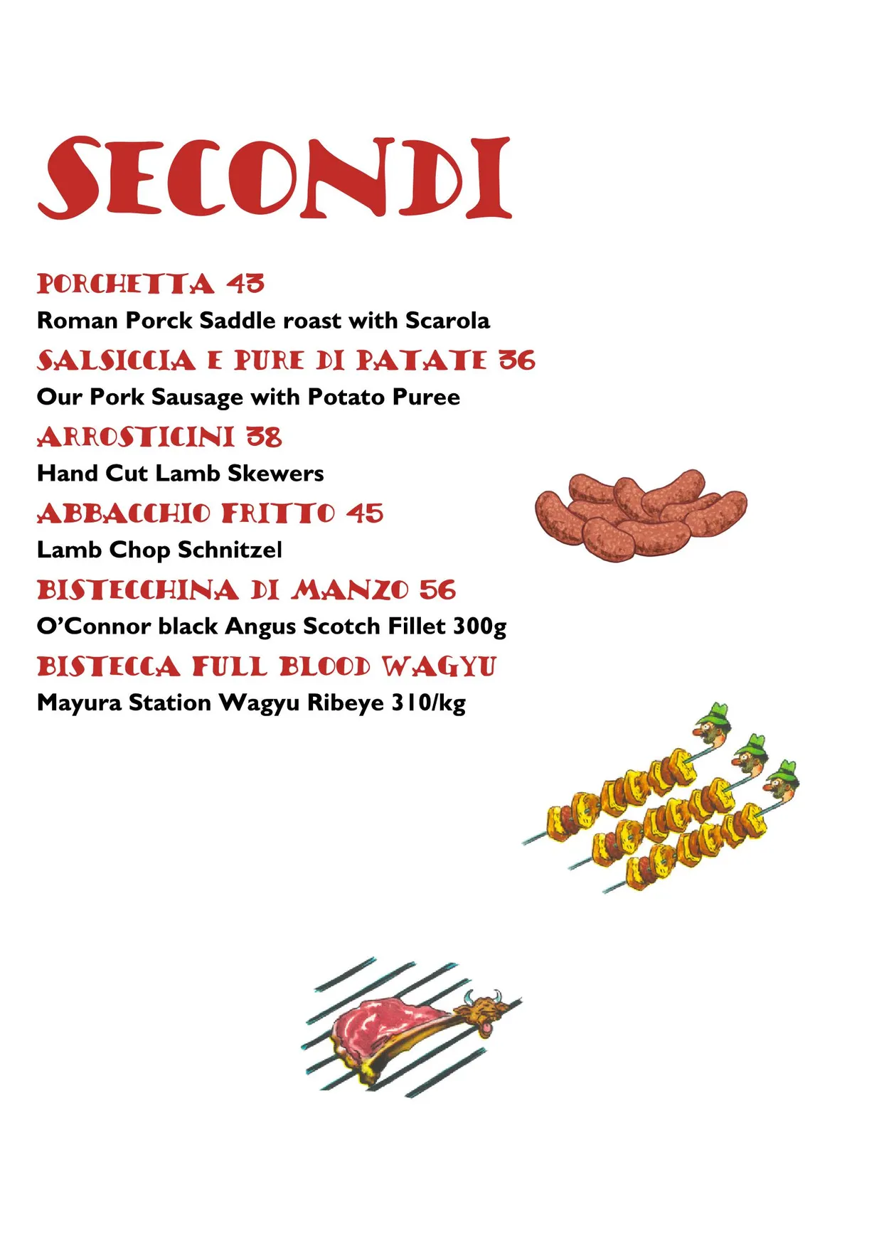 Norcino menu, page 5