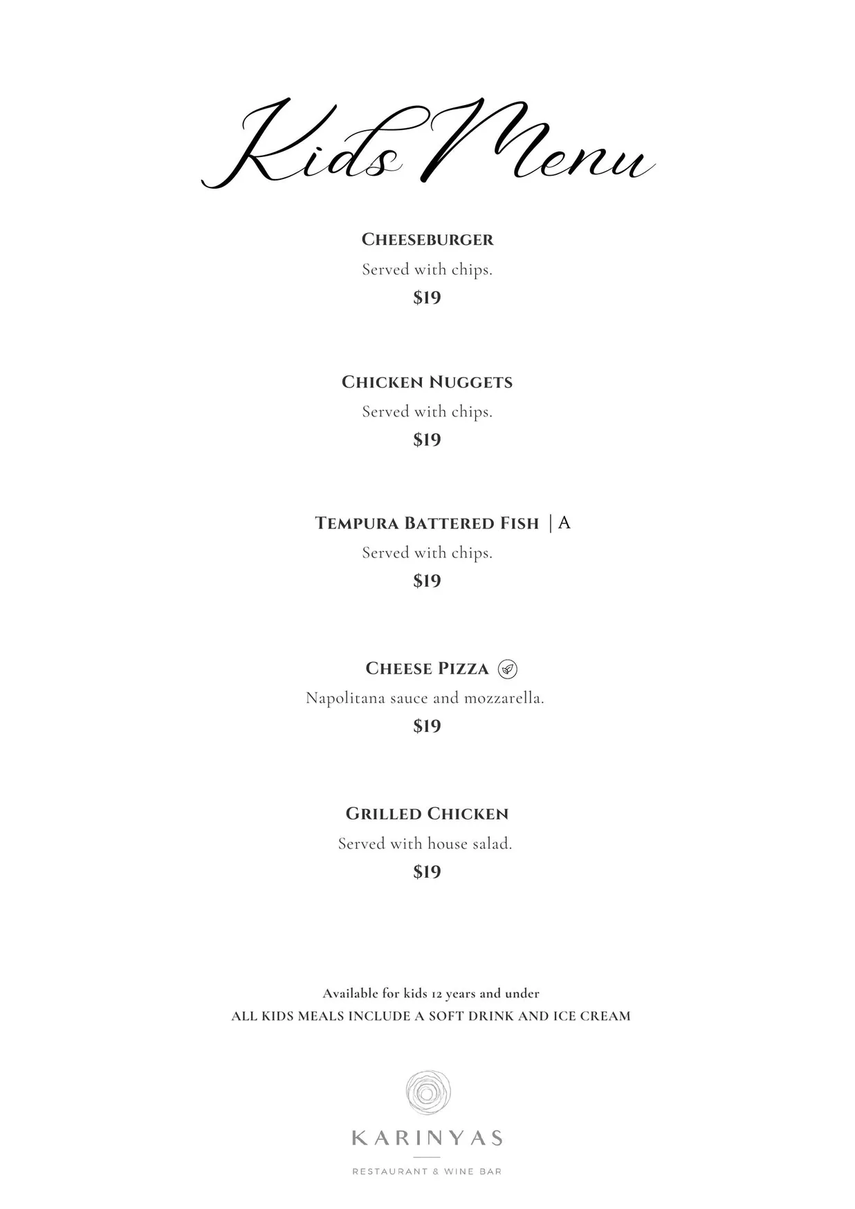 Karinyas Restaurant & Wine Bar menu, page 6