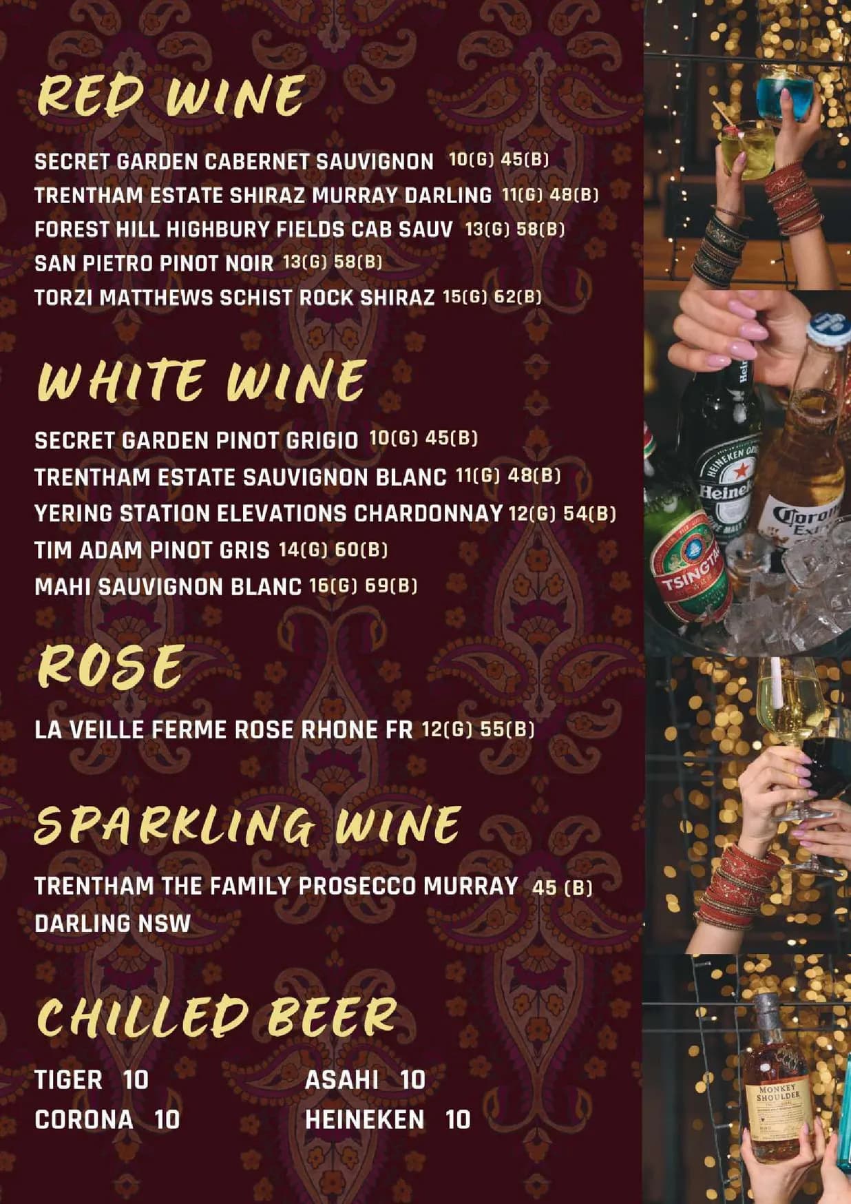 Villas Restaurant & Bar menu, page 17