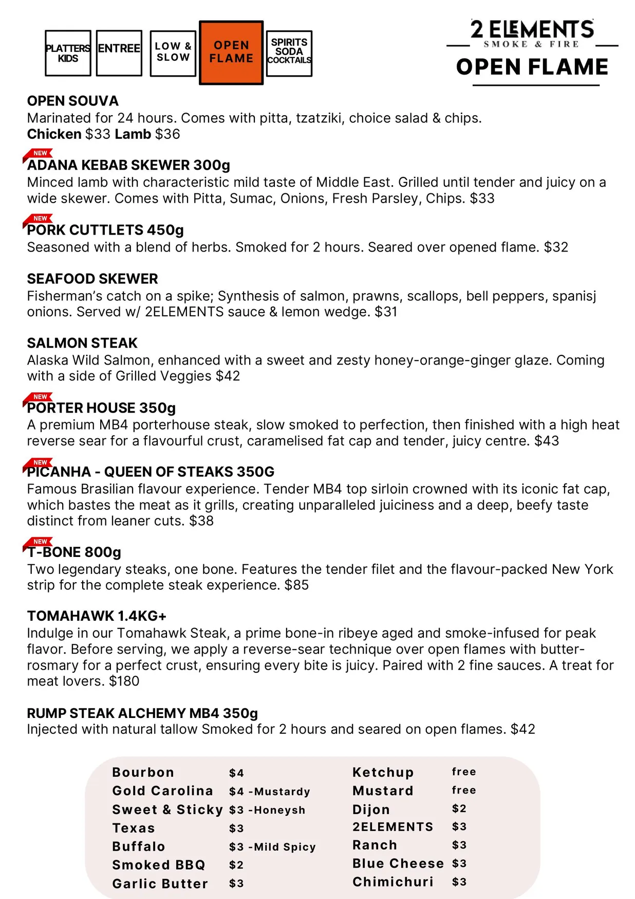 2 Elements Eastland menu, page 5