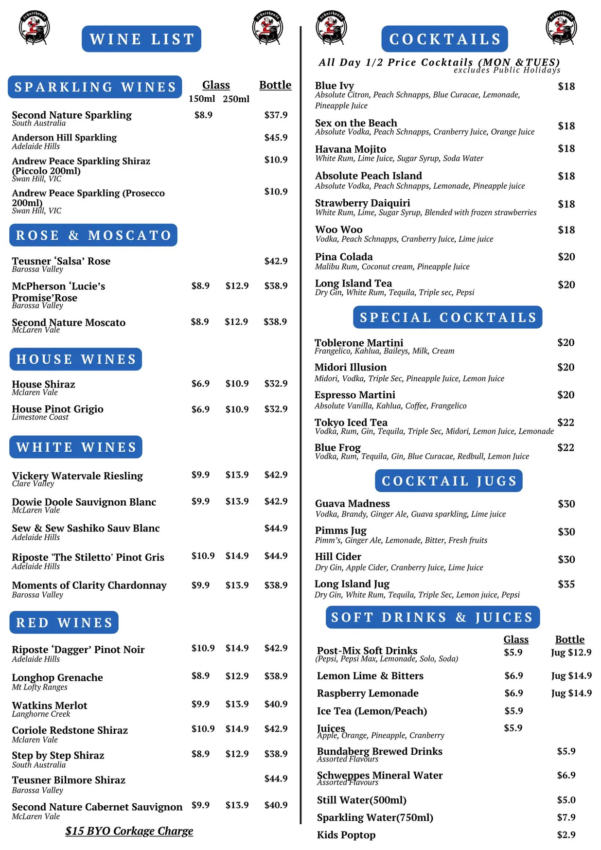 Schnithouse Port menu, page 3