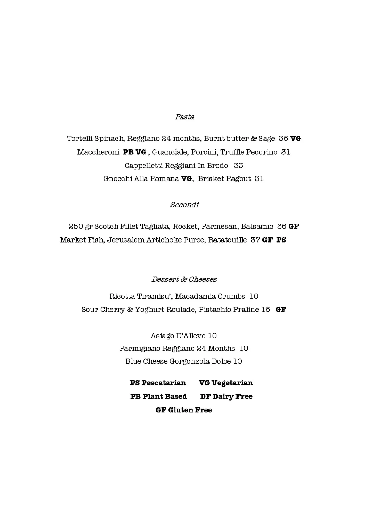 I Maccheroni menu, page 2