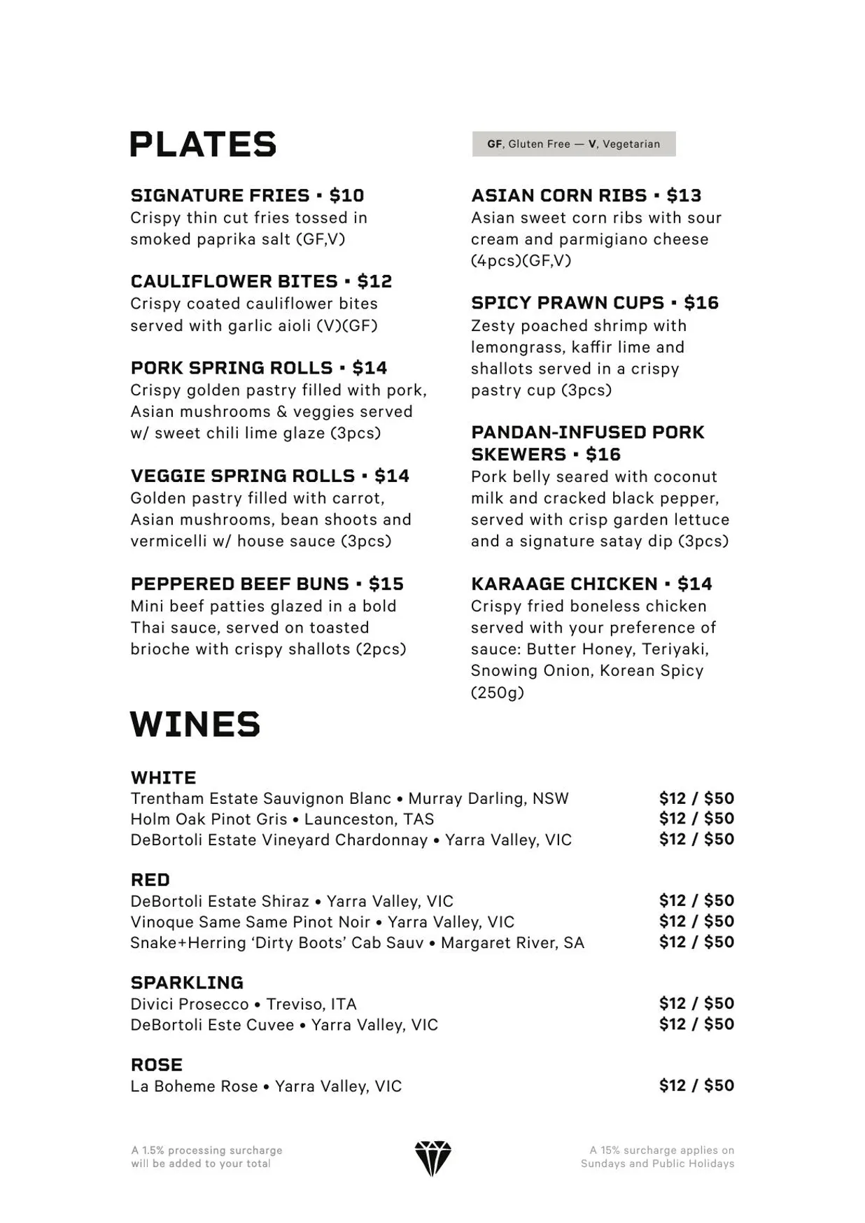 The Stolen Gem Rooftop Bar menu, page 1