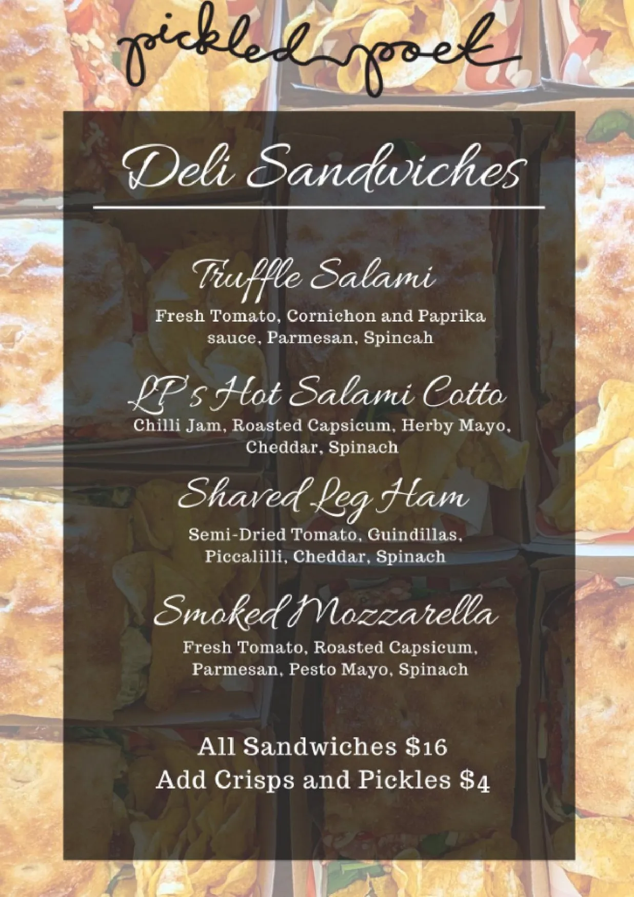 Pickled Poet menu, page 12