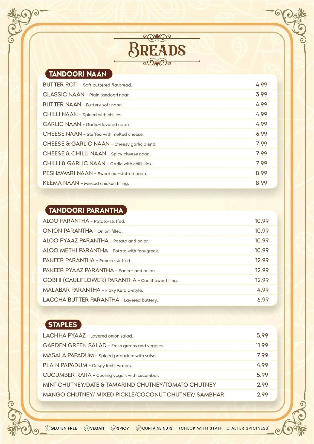 Hello India Bunbury menu, page 9