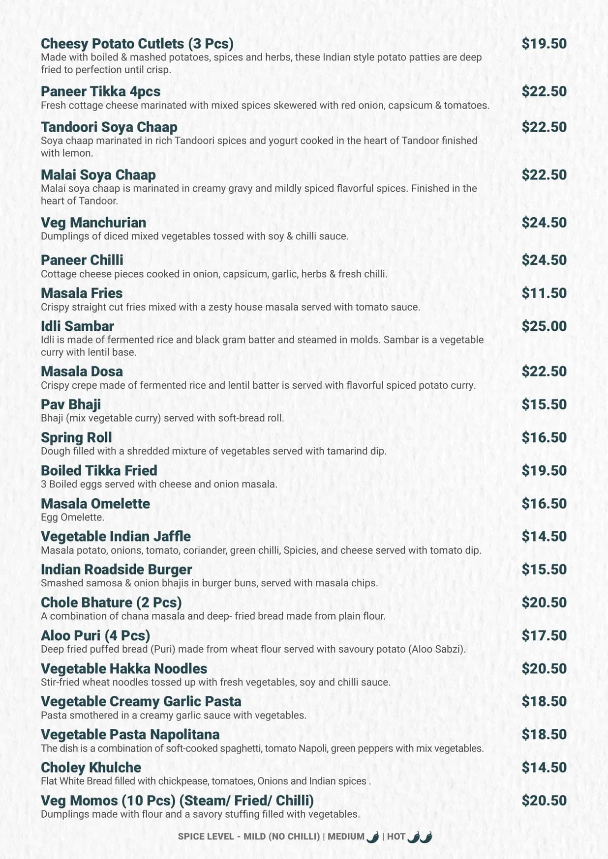 Punjabi Palace menu, page 3