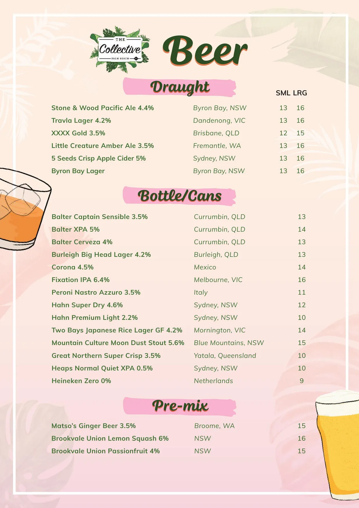 The Collective menu, page 8
