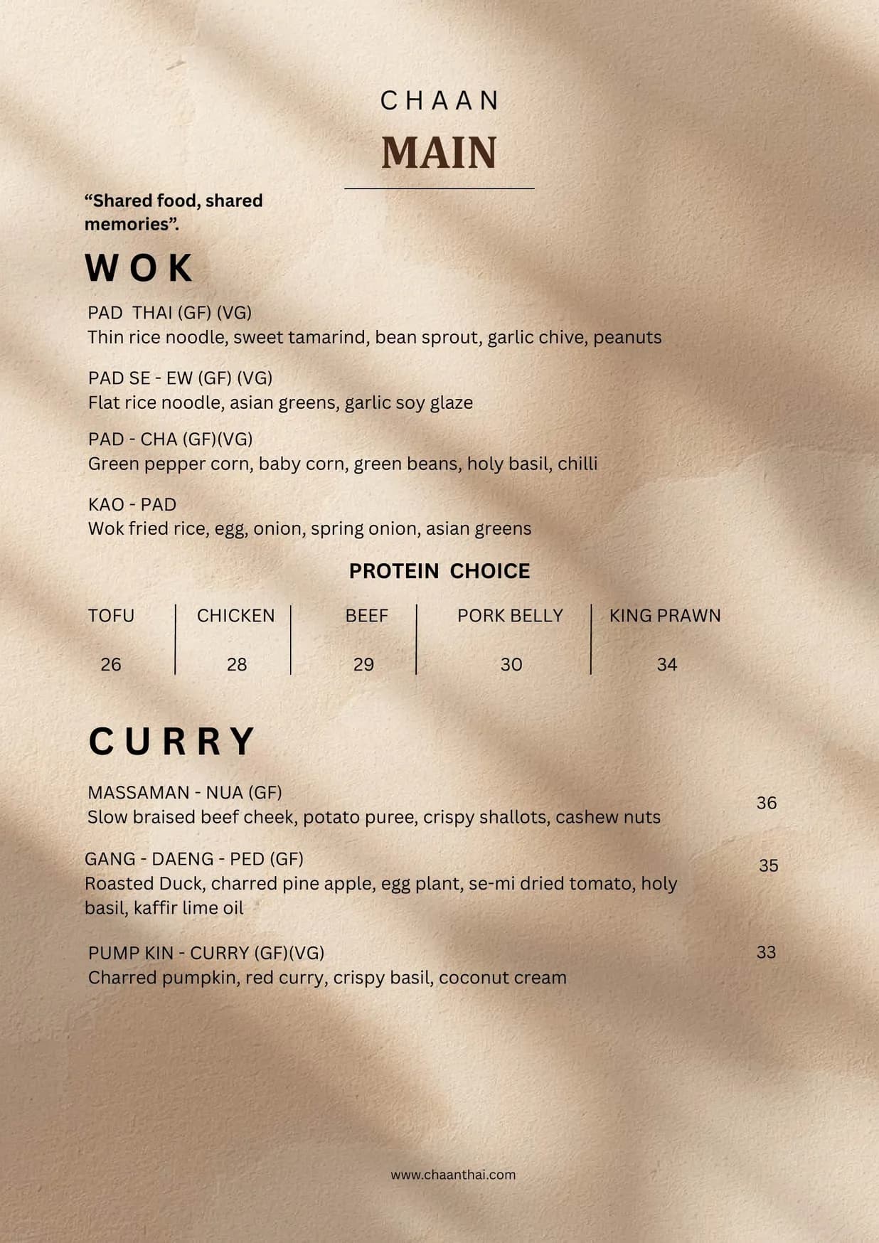 CHAAN ฉันท์ menu, page 2
