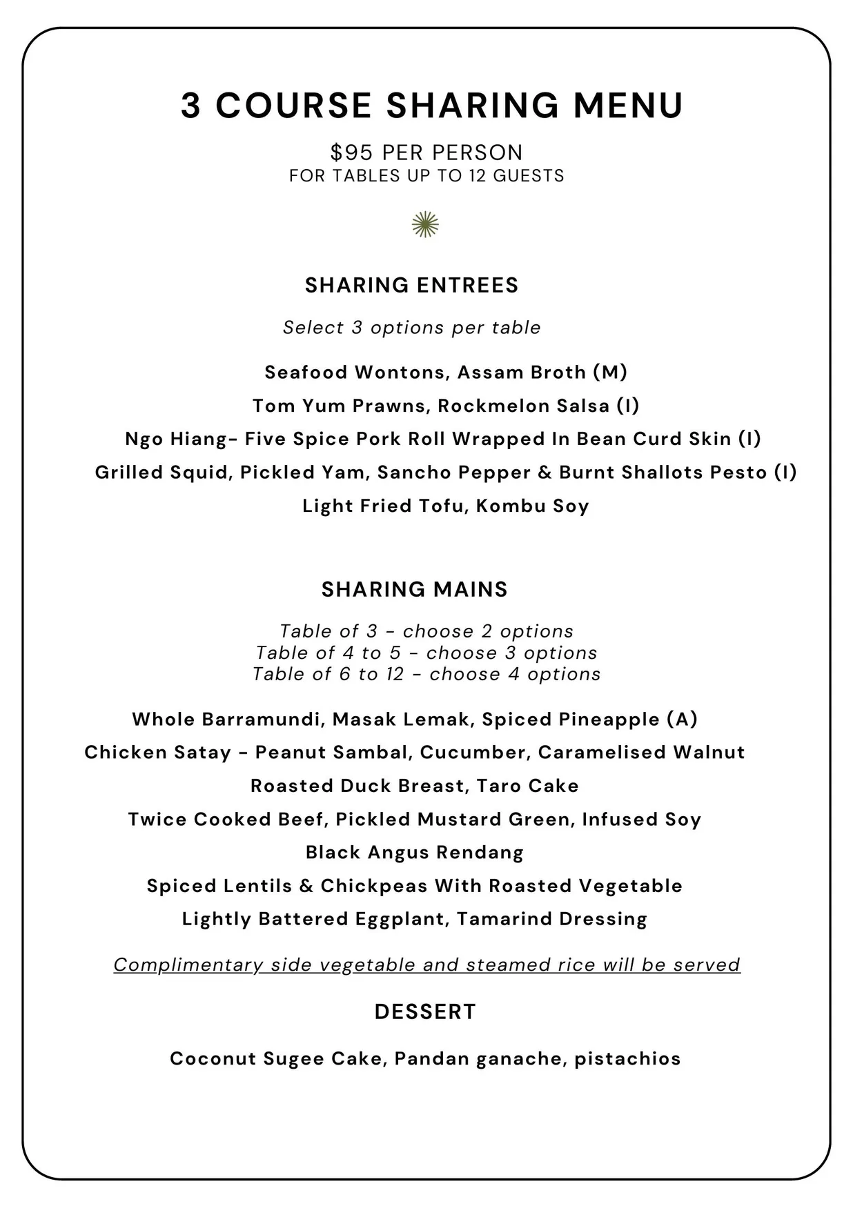 Lanterne Rooms menu, page 2