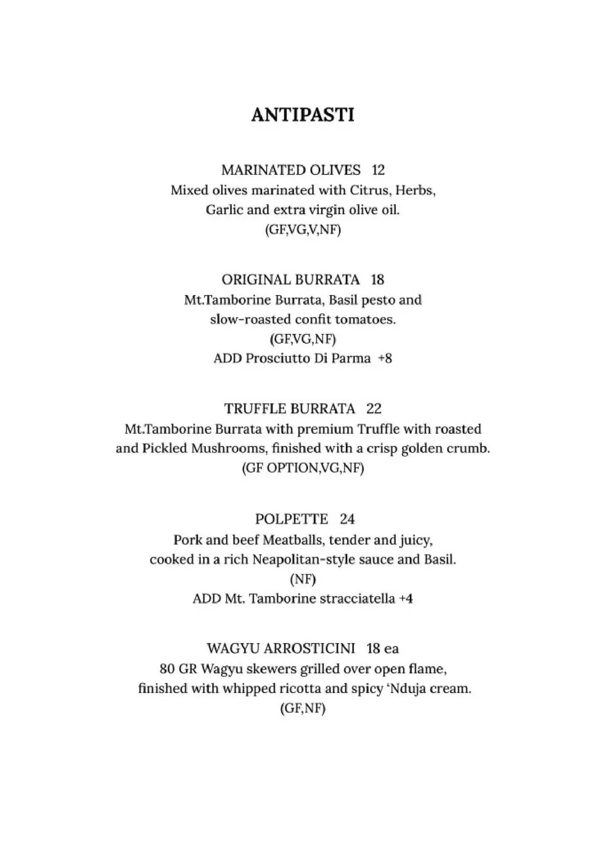 Fratelli Pizzeria by Vincenzo Abbate menu, page 2