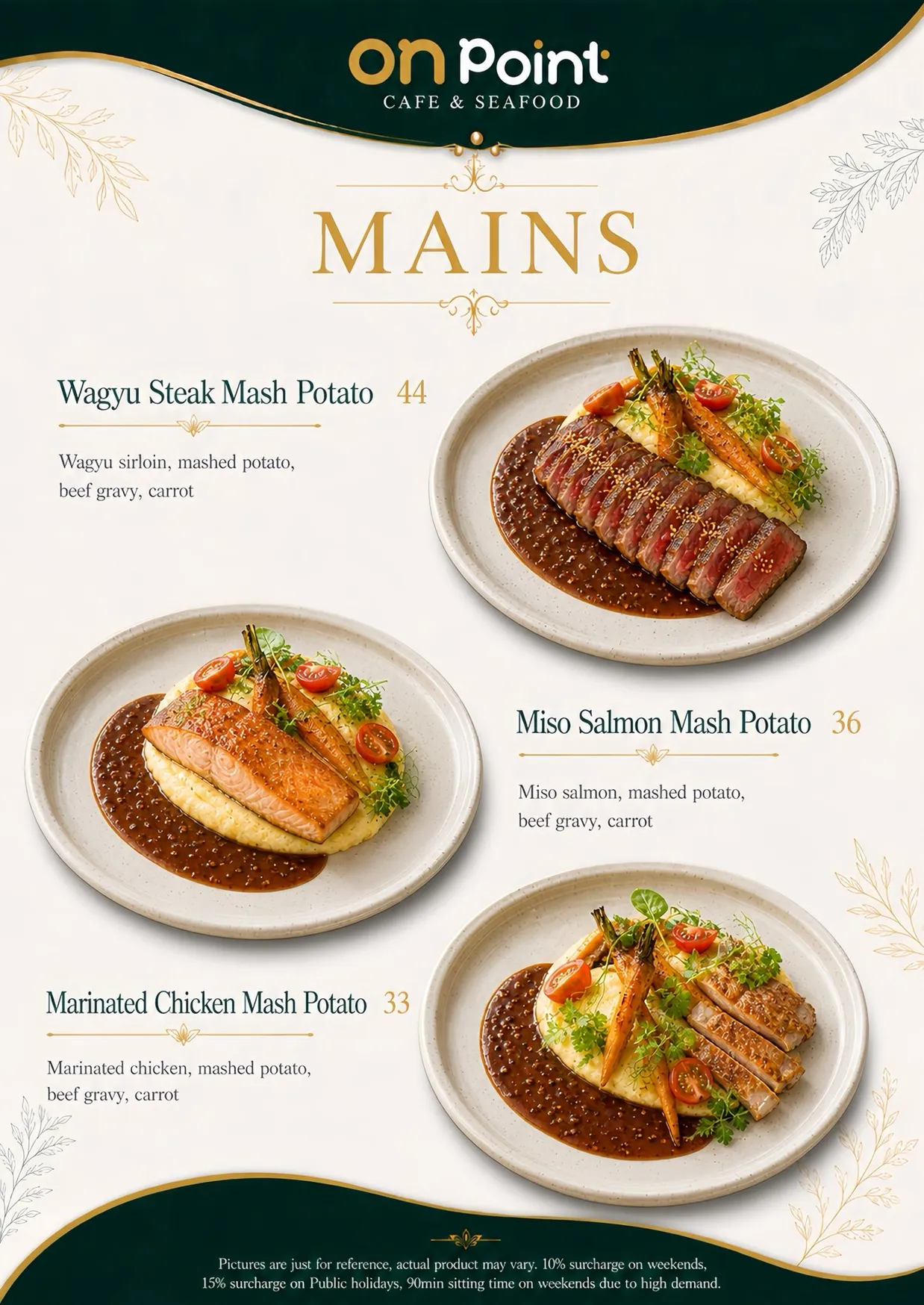 On Point Café & Seafood menu, page 2