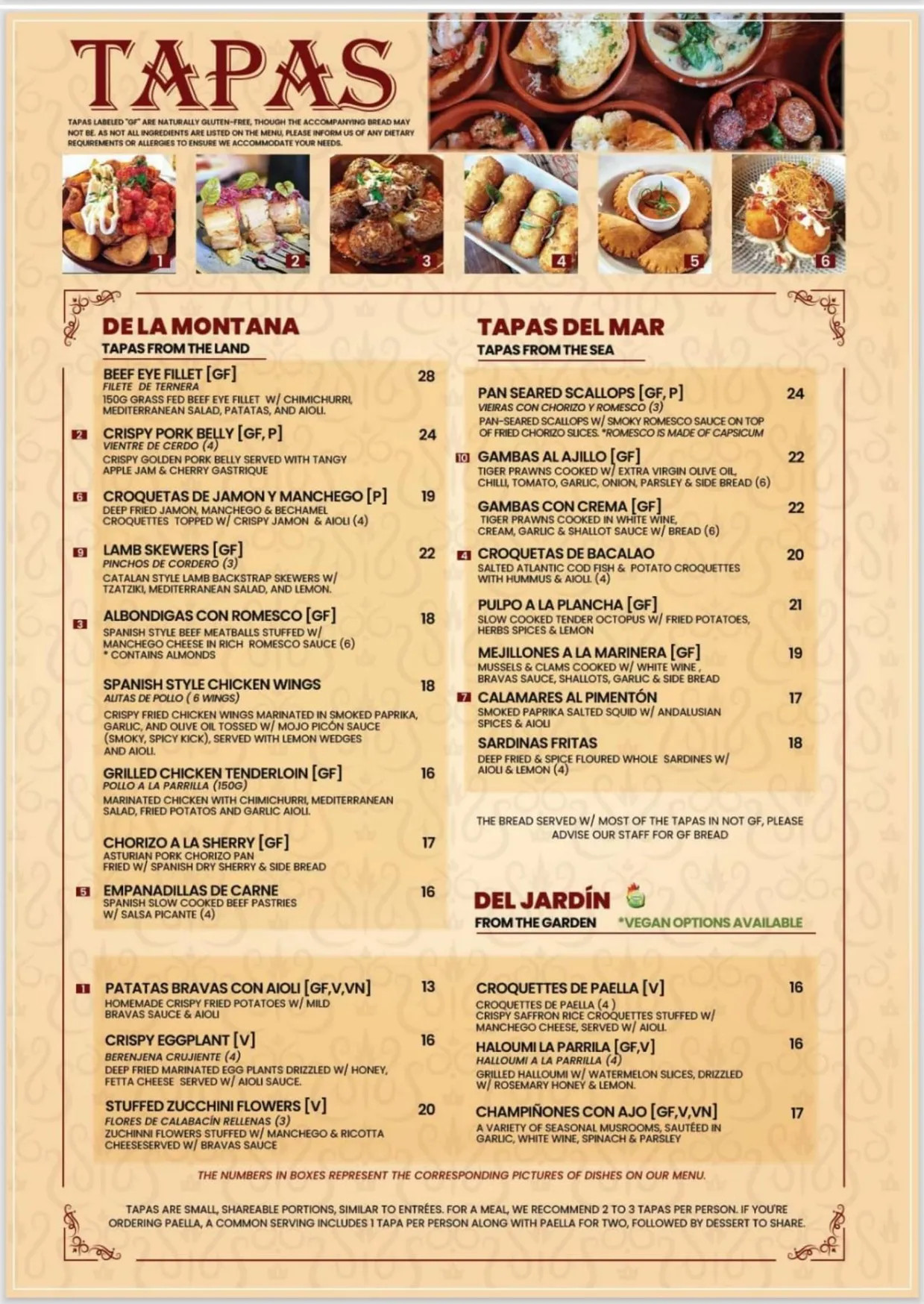Lola Cocina Spanish Restaurant menu, page 3