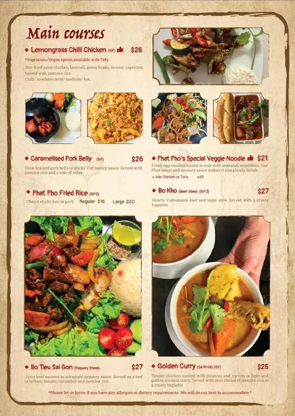 Phat Pho menu, page 3
