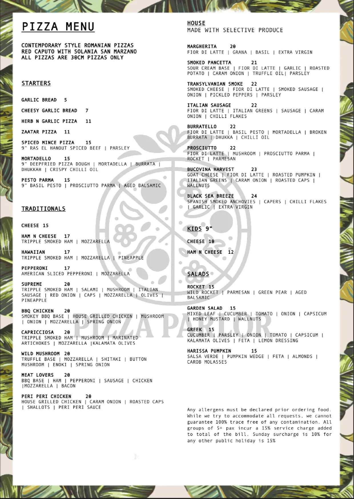 308 Olives menu, page 2